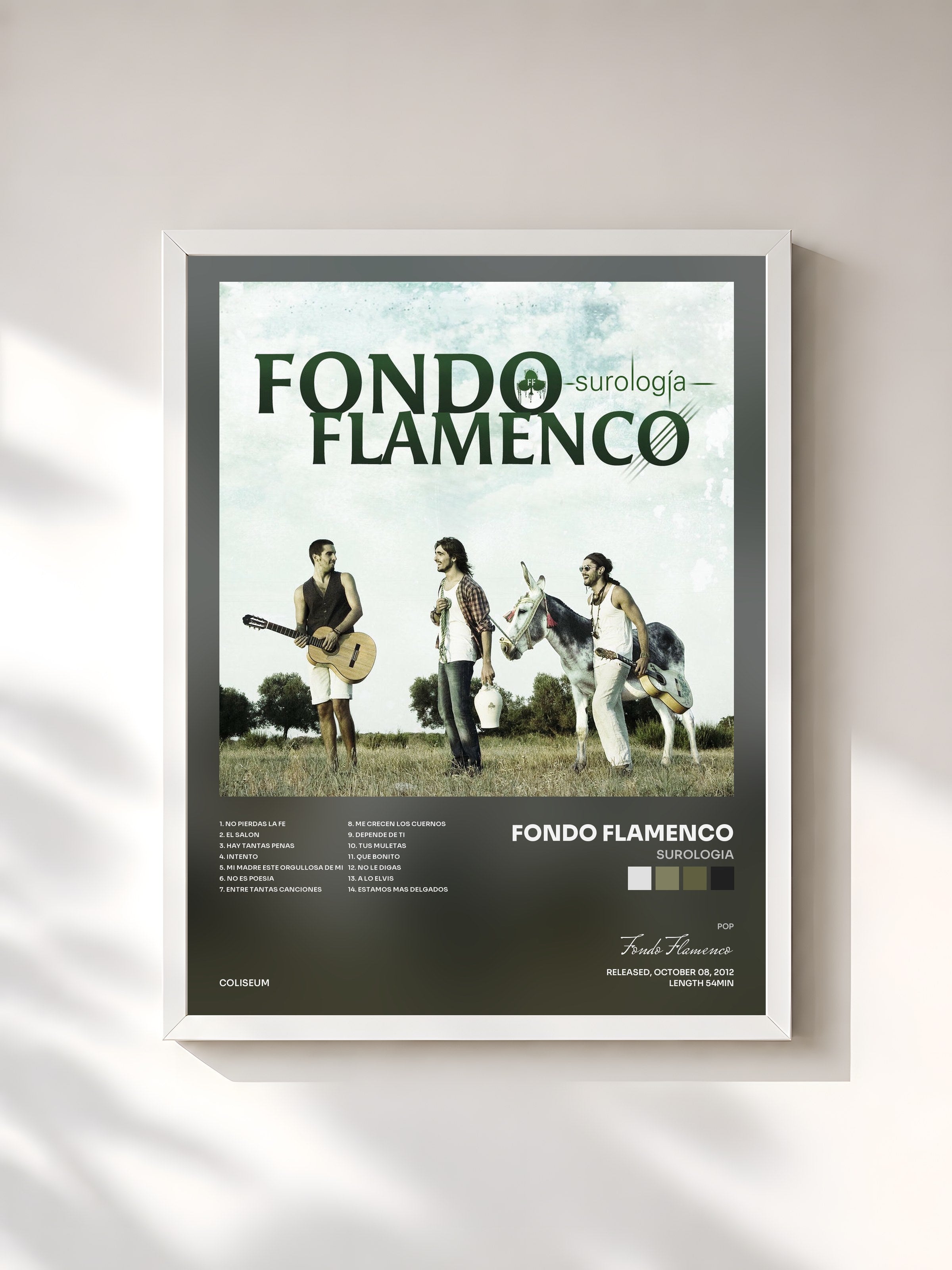 #blanc Tableau de l'album Surologia de Fondo Flamenco, cadre blanc, imprimé et encadré en France