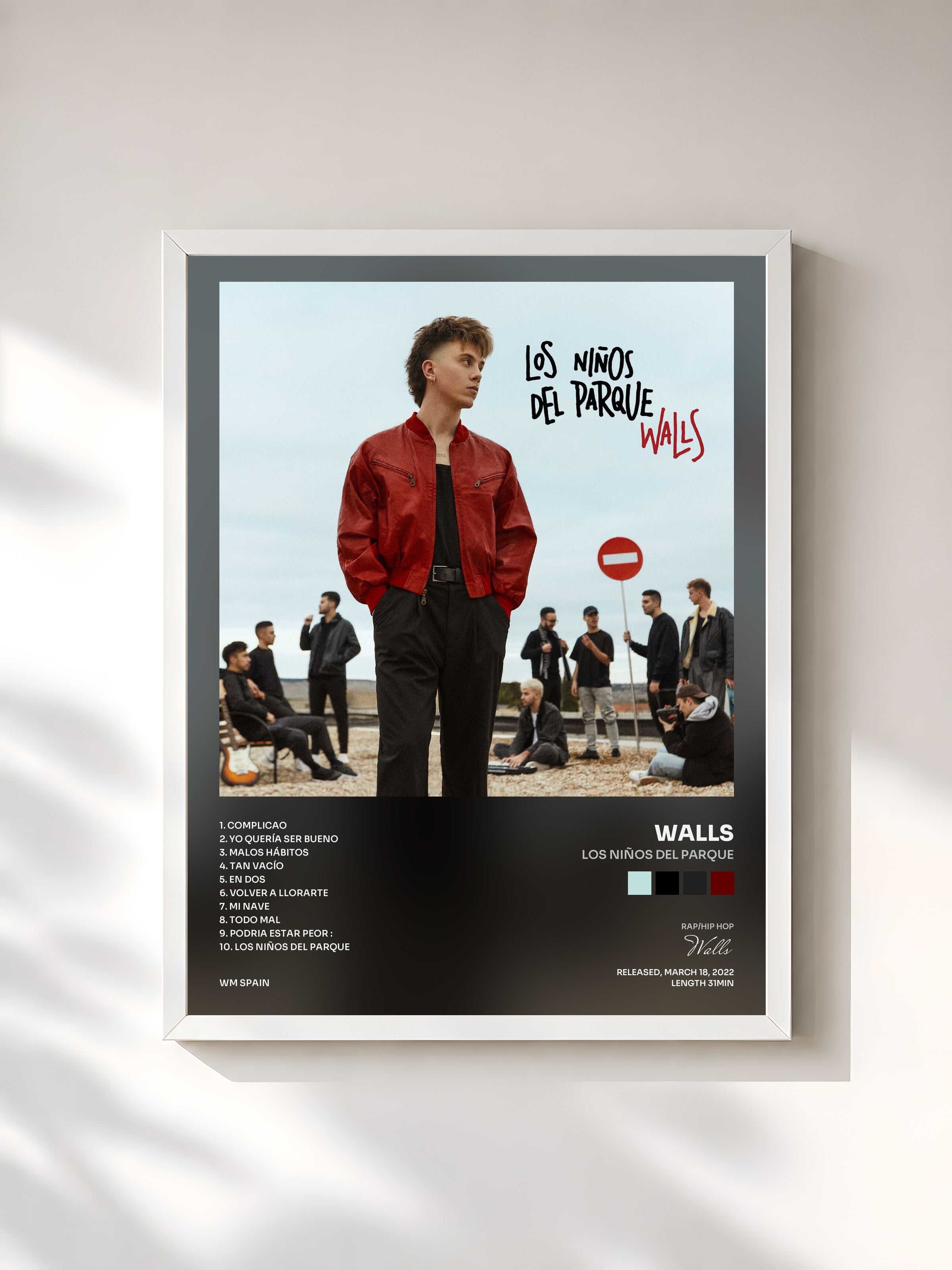 #blanc Tableau de l'album Los Niños del Parque de Walls, cadre blanc, imprimé et encadré en France