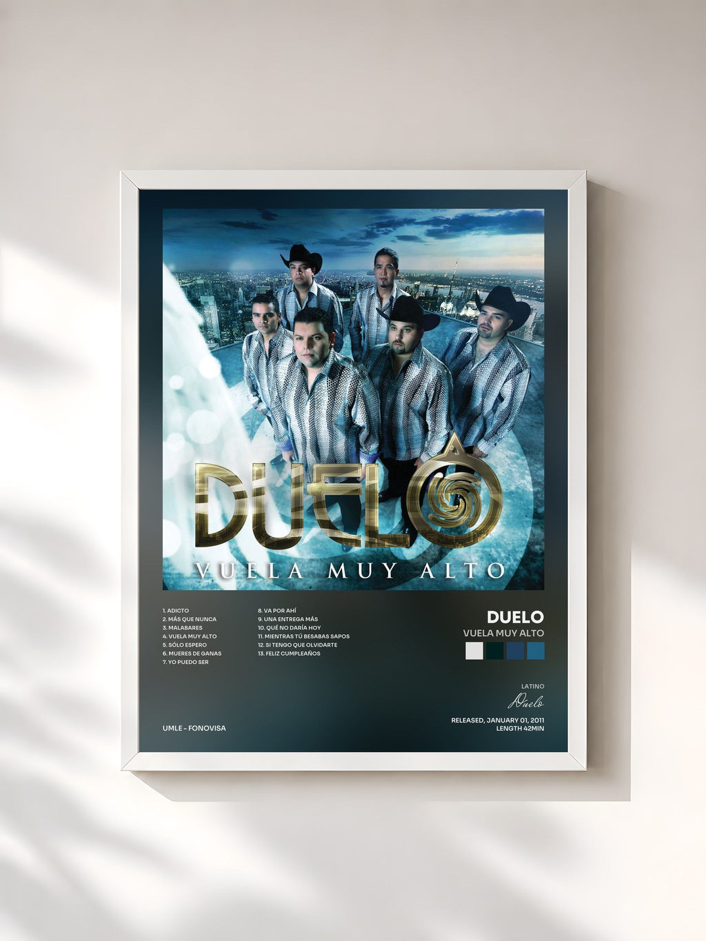 #blanc Tableau de l'album Vuela Muy Alto de Duelo, cadre blanc, imprimé et encadré en France