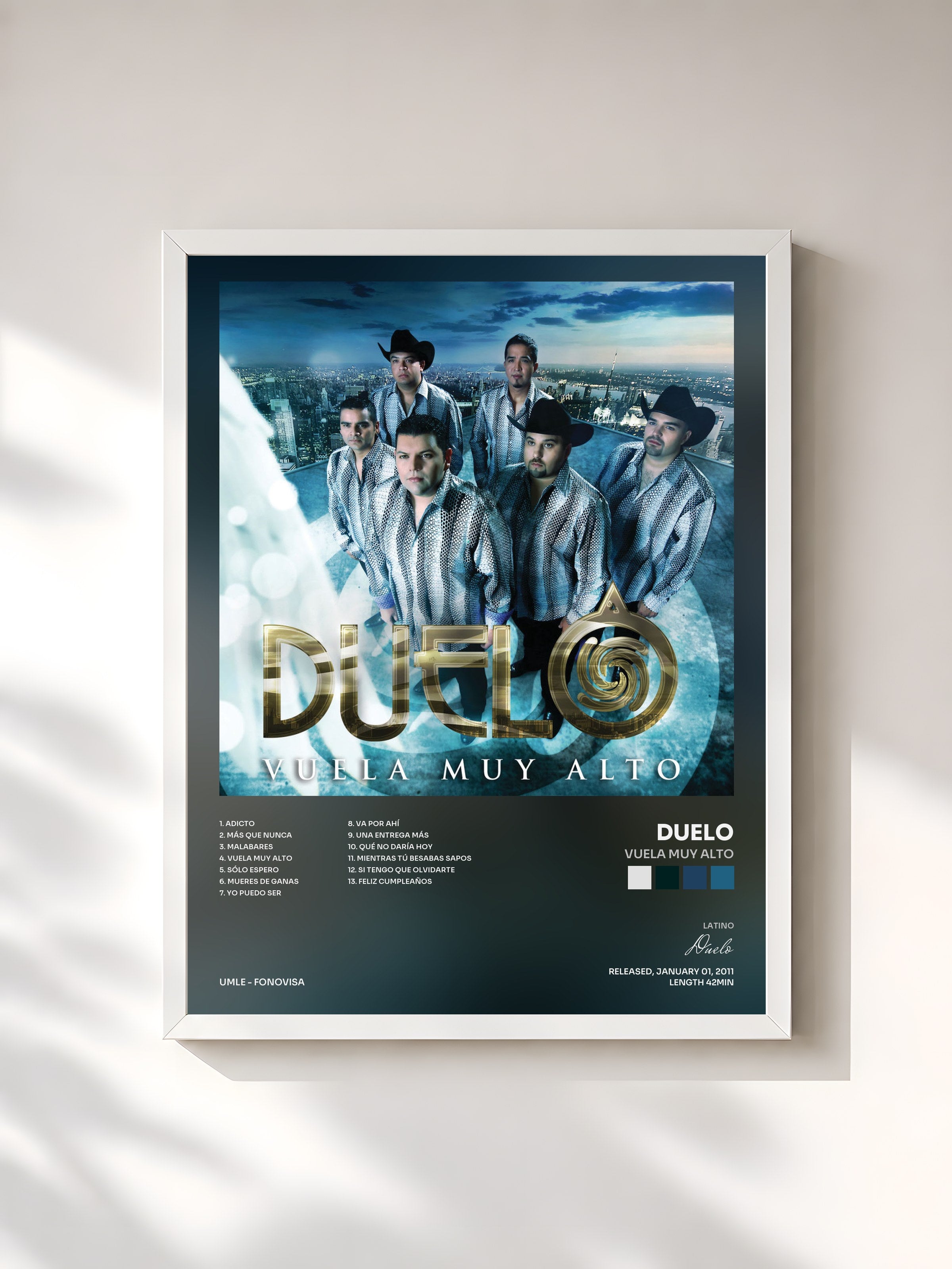 #blanc Tableau de l'album Vuela Muy Alto de Duelo, cadre blanc, imprimé et encadré en France