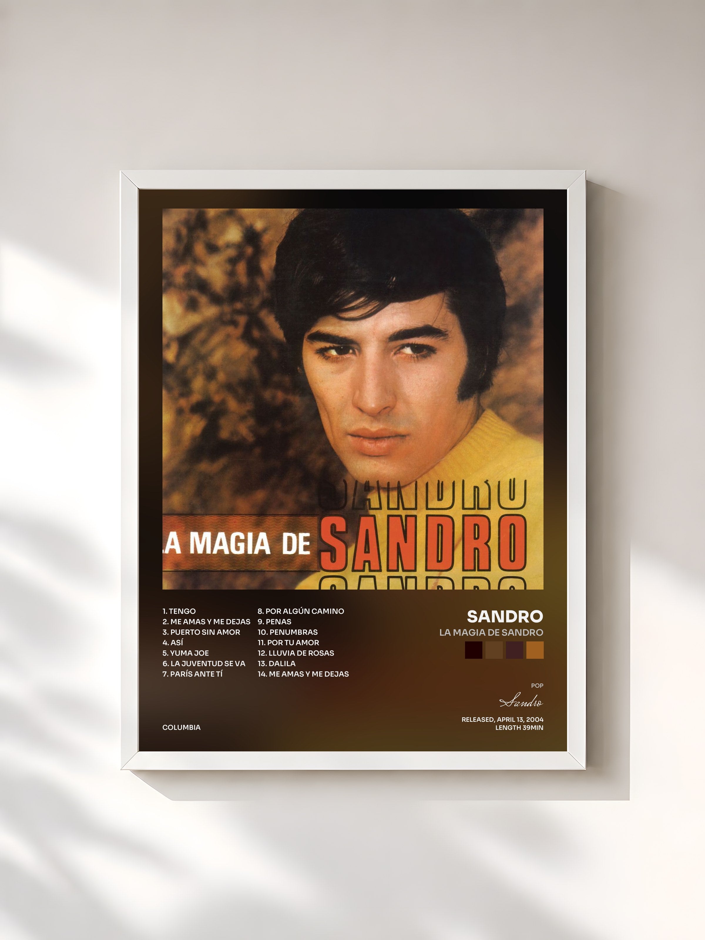 #blanc Tableau de l'album La Magia de Sandro de Sandro, cadre blanc, imprimé et encadré en France