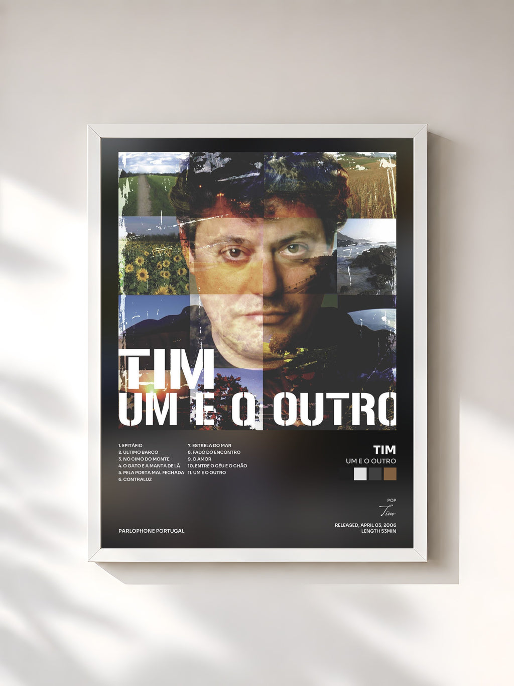 #blanc Um E O Outro by Tim as a framed art print, white frame, printed and framed in France