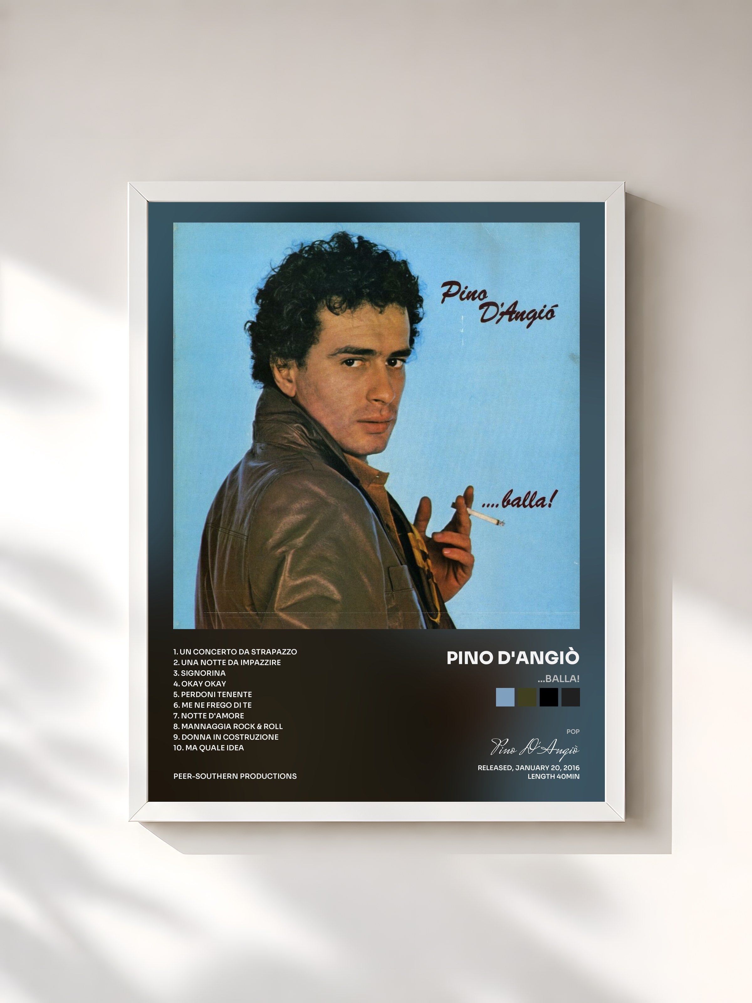 #blanc Tableau de l'album ...Balla! de Pino D'Angiò, cadre blanc, imprimé et encadré en France