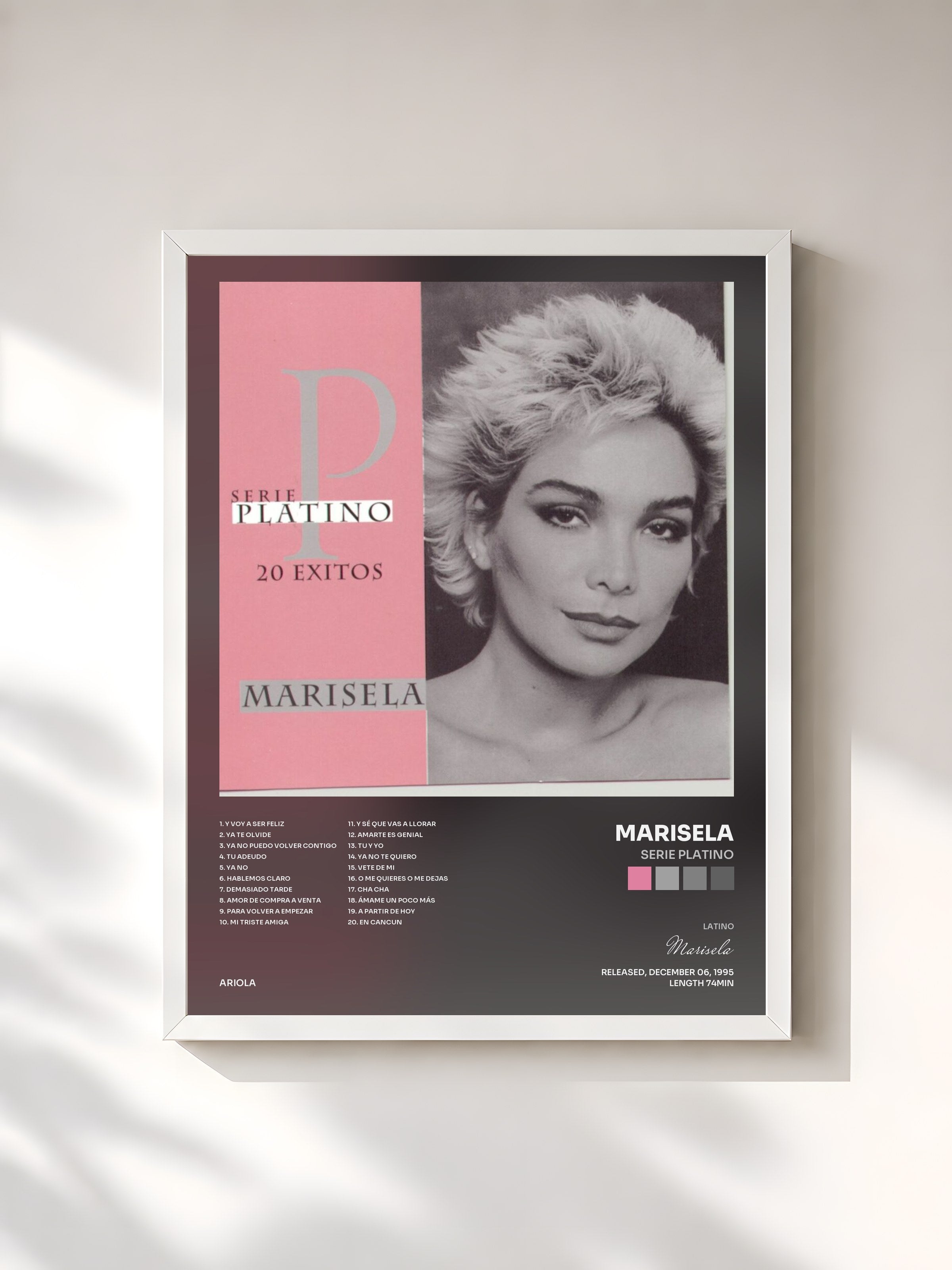 #blanc Tableau de l'album Serie Platino de Marisela, cadre blanc, imprimé et encadré en France