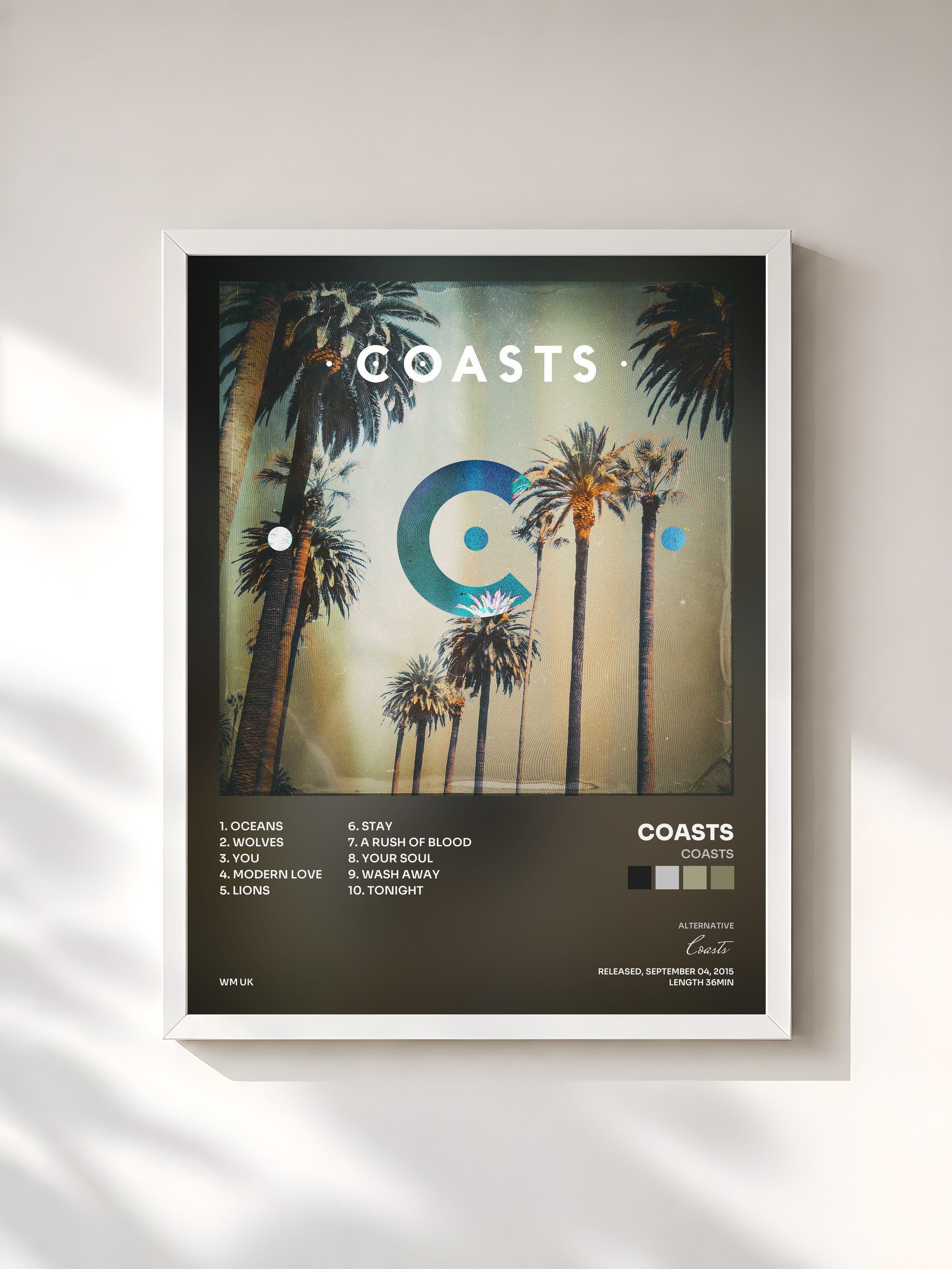 #blanc Tableau de l'album Coasts de Coasts, cadre blanc, imprimé et encadré en France