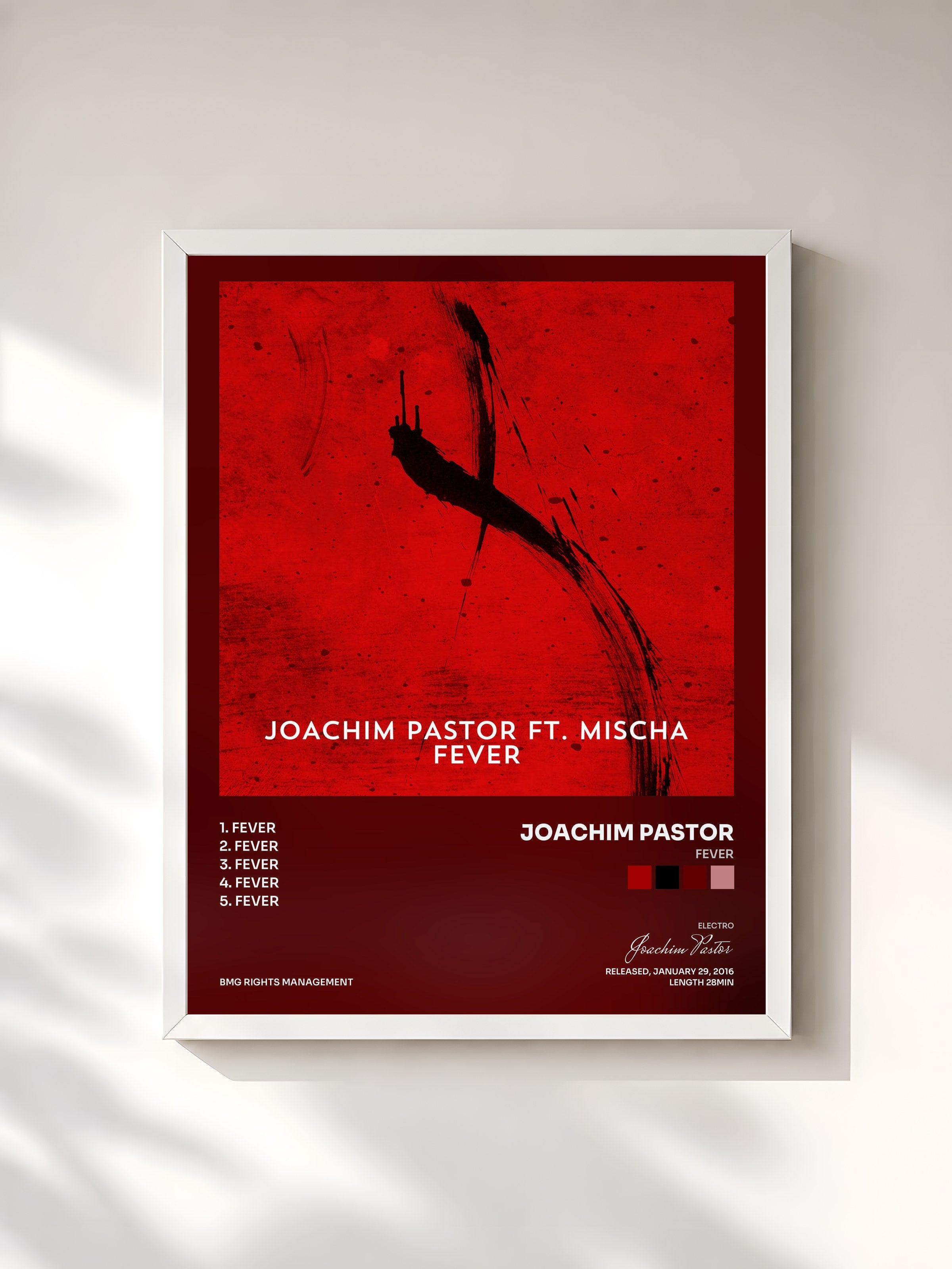 #blanc Tableau de l'album Fever de Joachim Pastor, cadre blanc, imprimé et encadré en France