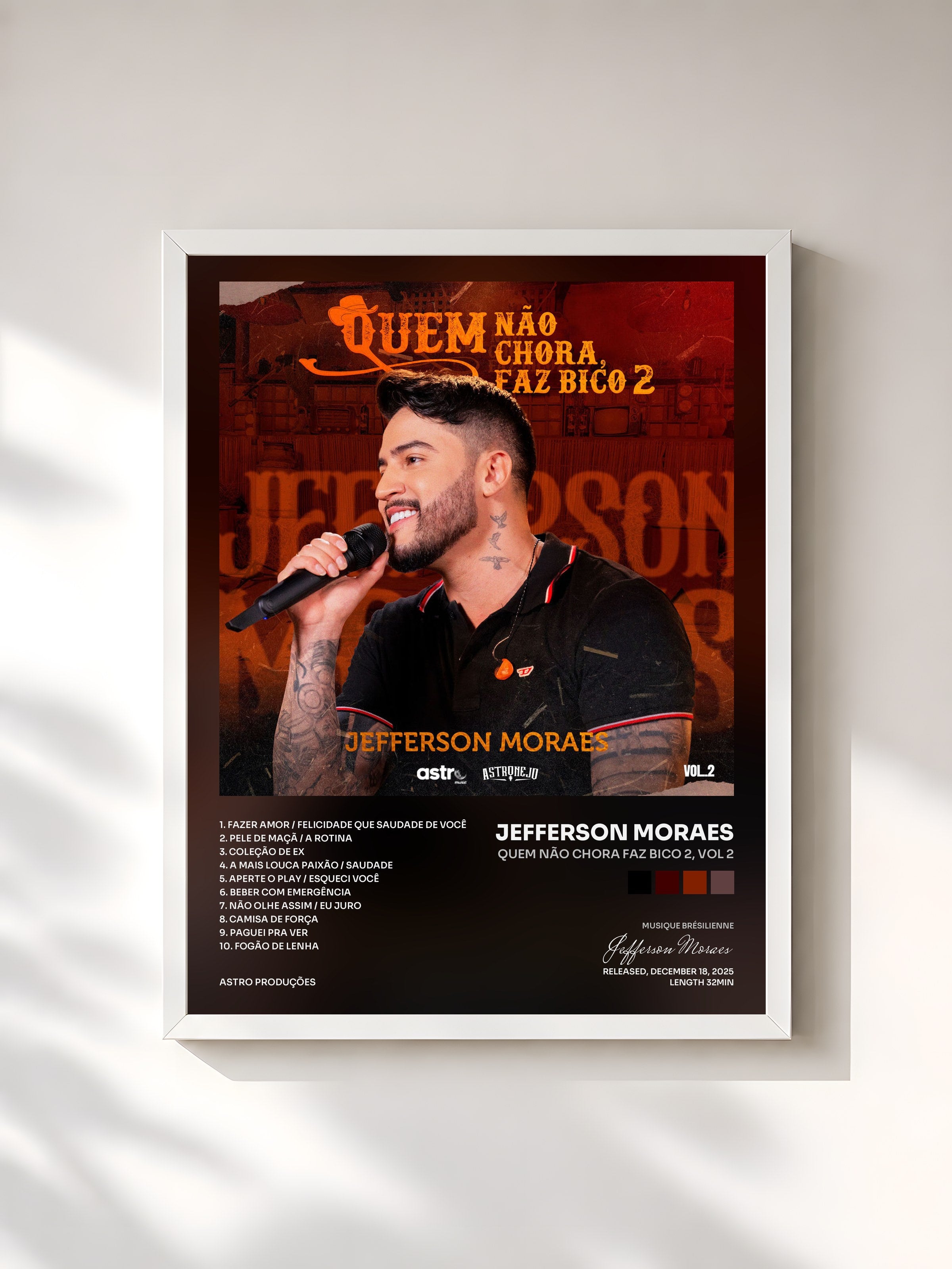 #blanc Tableau de l'album Quem Não Chora Faz Bico 2, Vol 2 de Jefferson Moraes, cadre blanc, imprimé et encadré en France