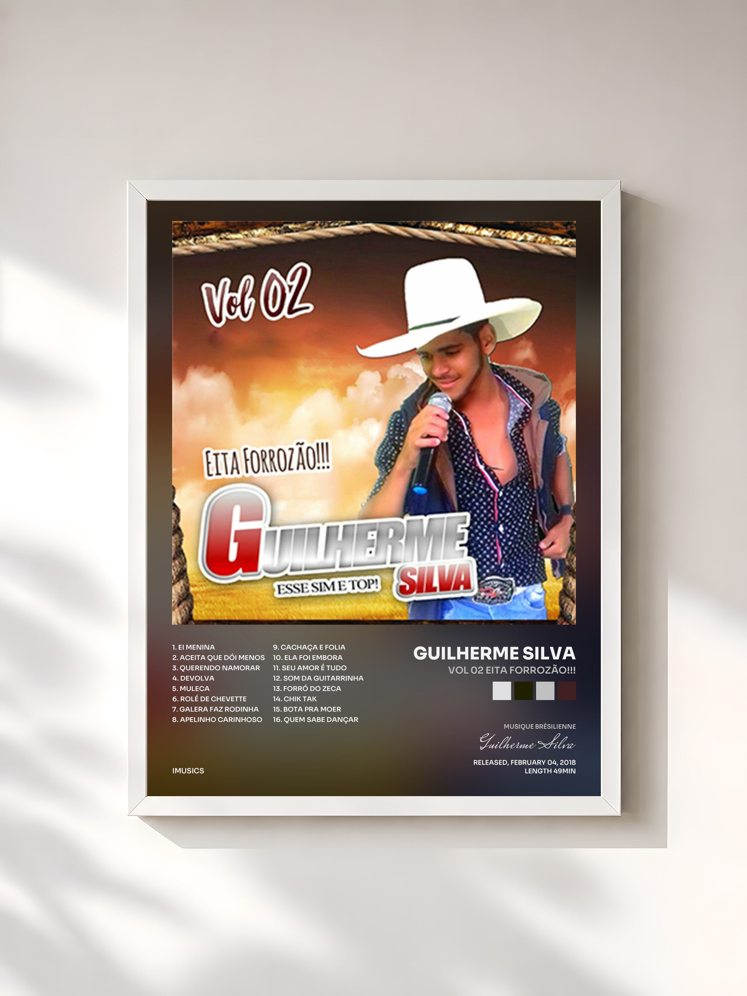 #blanc Tableau de l'album Vol 02 Eita Forrozão!!! de Guilherme Silva, cadre blanc, imprimé et encadré en France