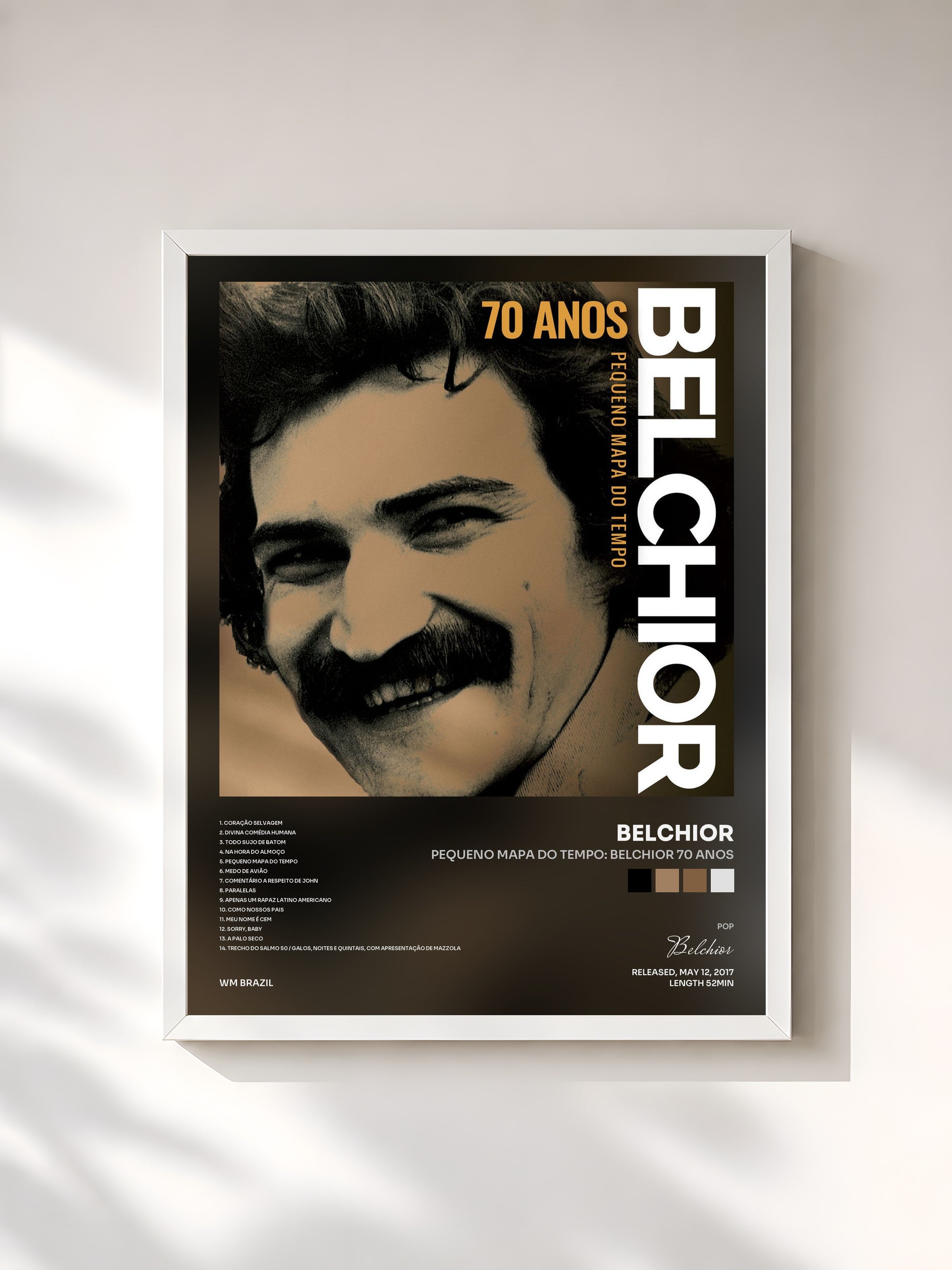 #blanc Tableau de l'album Pequeno mapa do tempo: Belchior 70 anos de Belchior, cadre blanc, imprimé et encadré en France