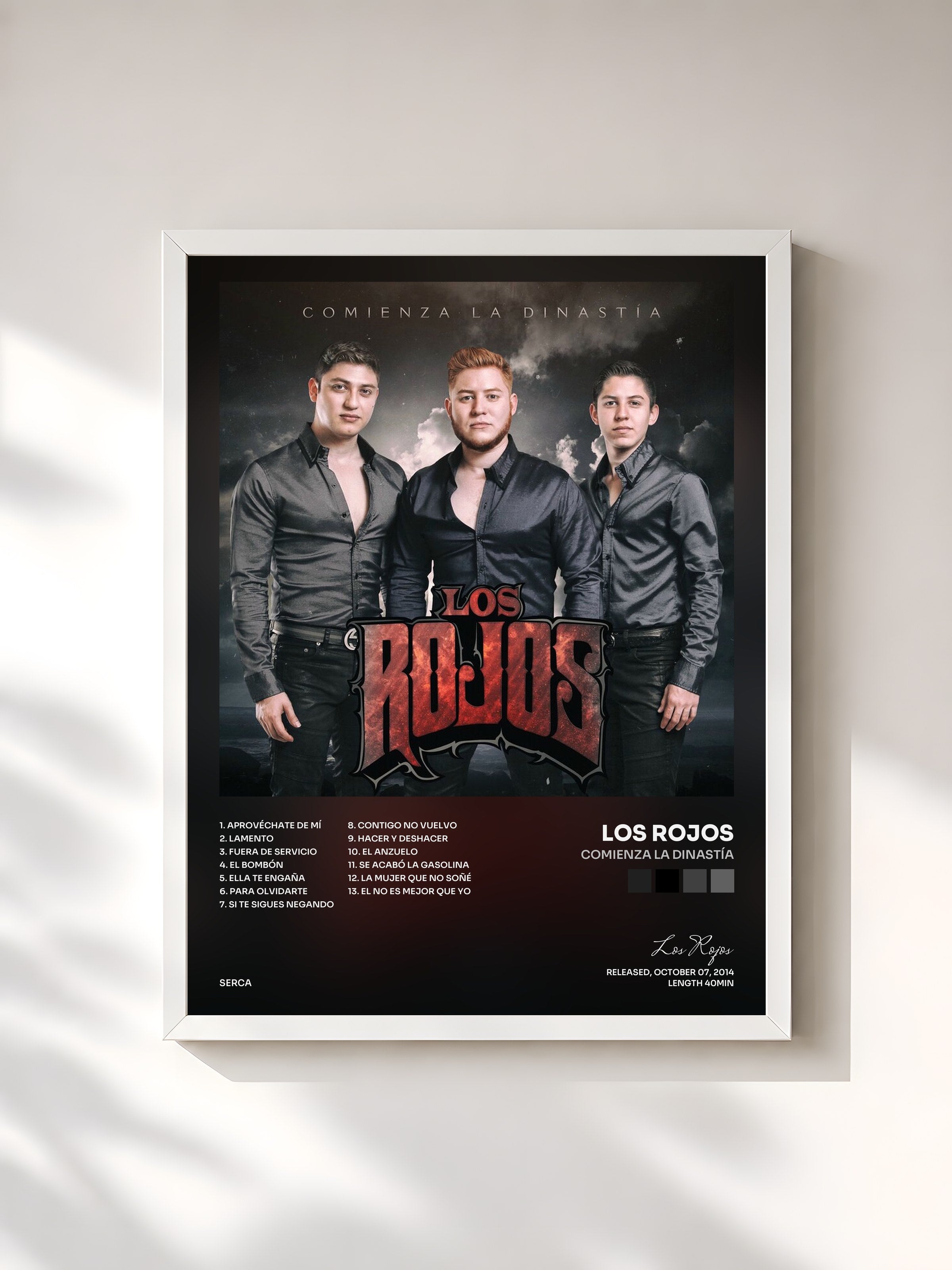 #blanc Tableau de l'album Comienza la Dinastía de Los Rojos, cadre blanc, imprimé et encadré en France