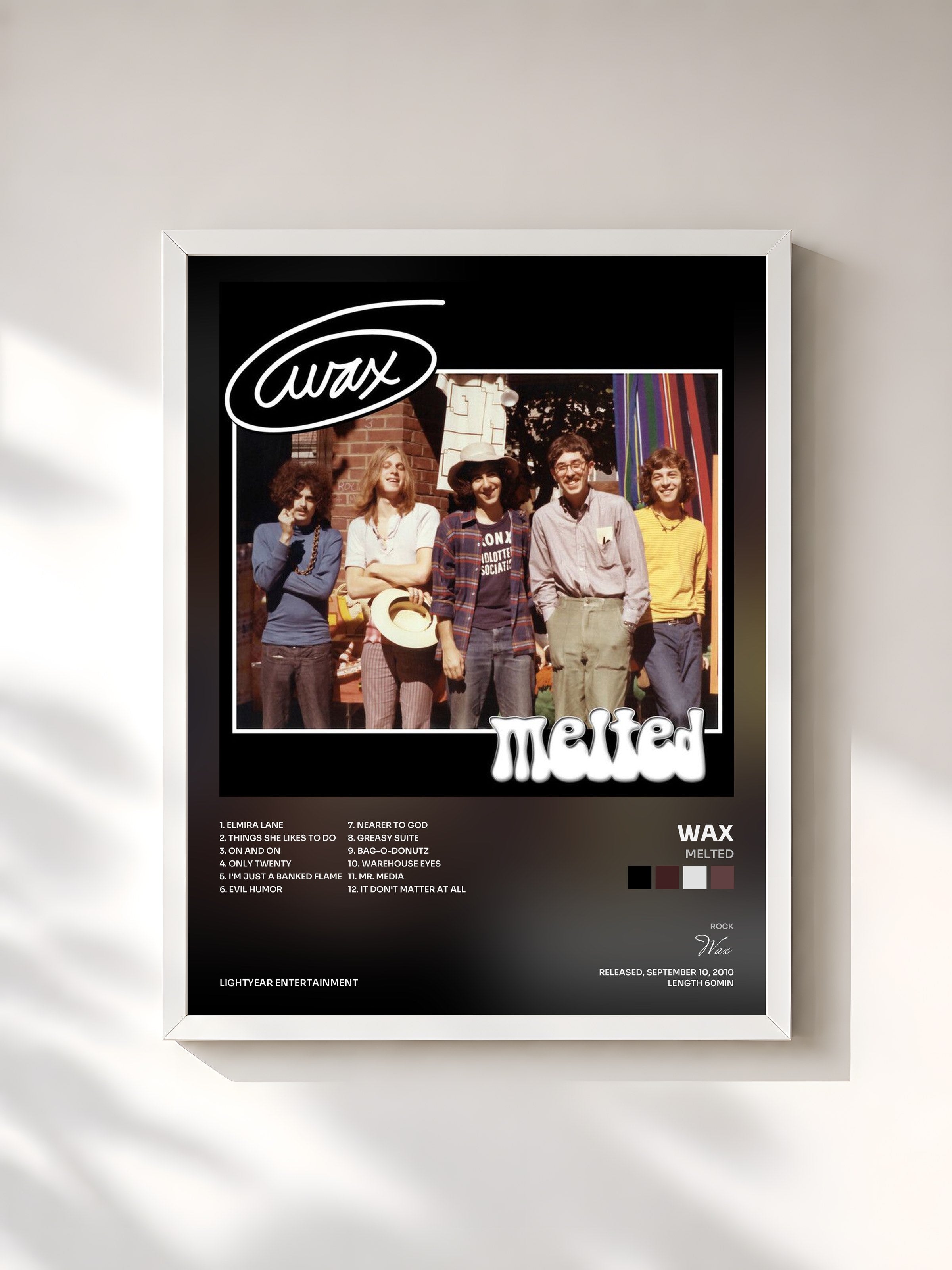 #blanc Tableau de l'album Melted de Wax, cadre blanc, imprimé et encadré en France
