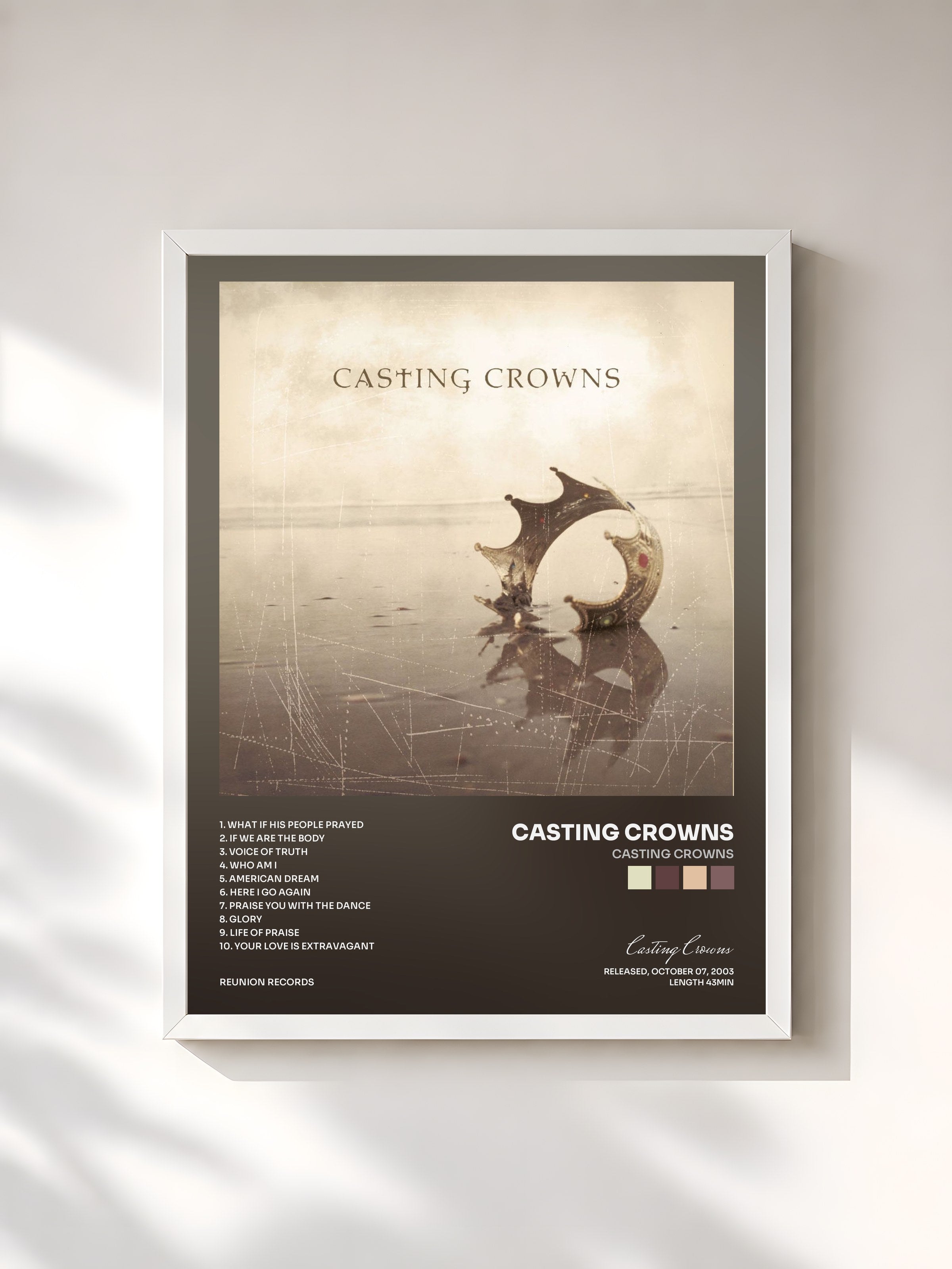 #blanc Tableau de l'album Casting Crowns de Casting Crowns, cadre blanc, imprimé et encadré en France