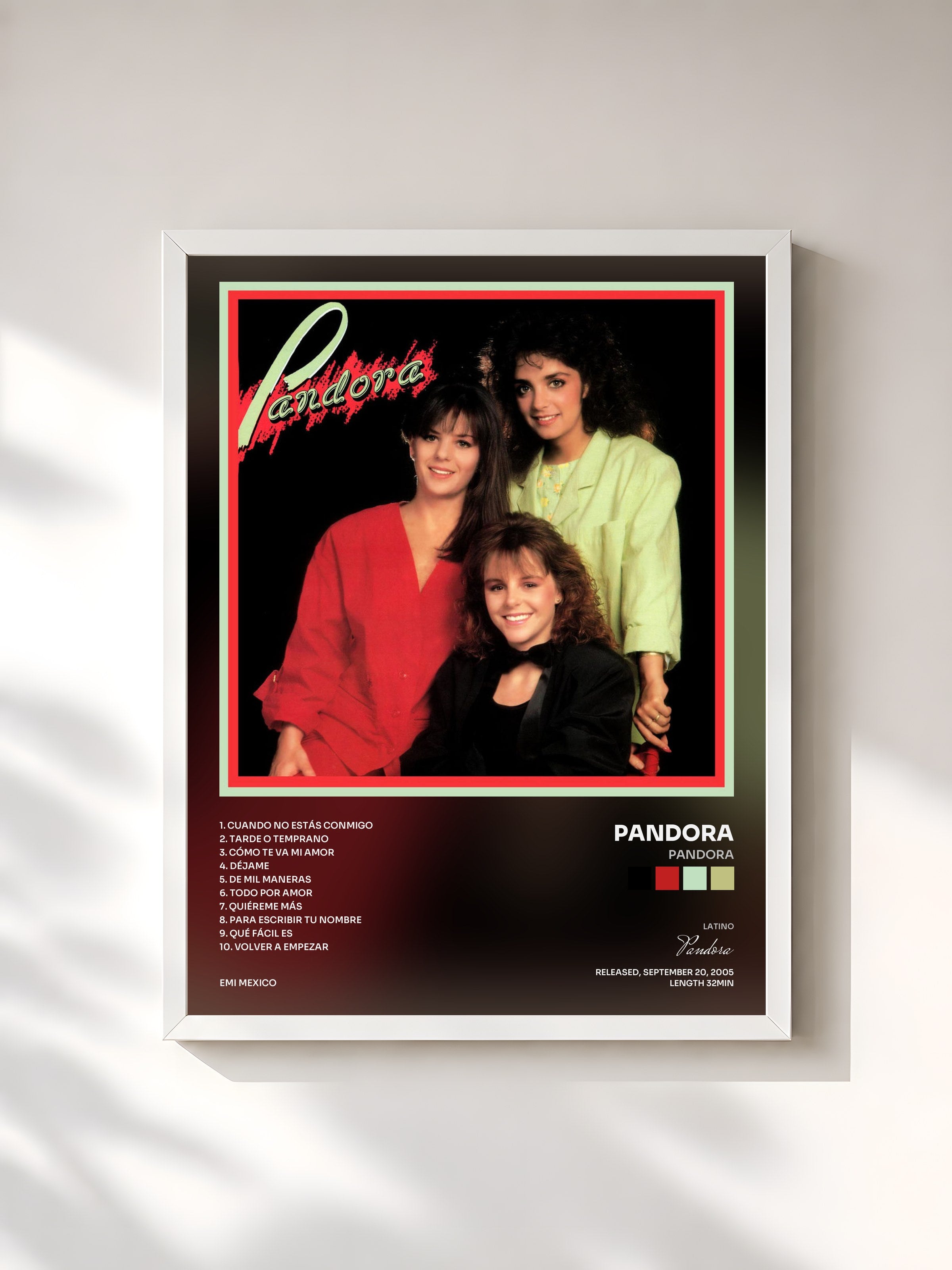 #blanc Tableau de l'album Pandora de Pandora, cadre blanc, imprimé et encadré en France
