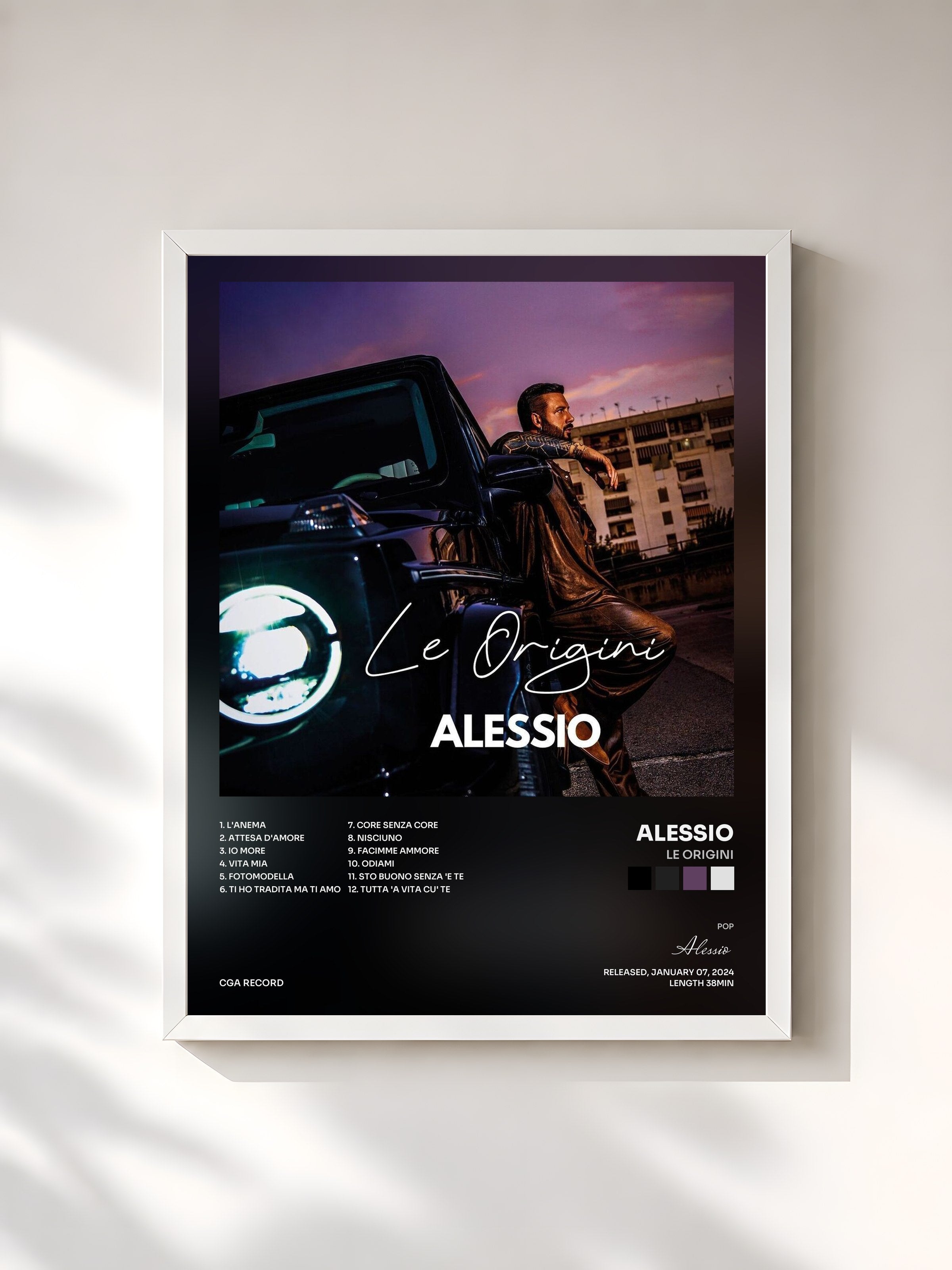 #blanc Tableau de l'album Le Origini de Alessio, cadre blanc, imprimé et encadré en France