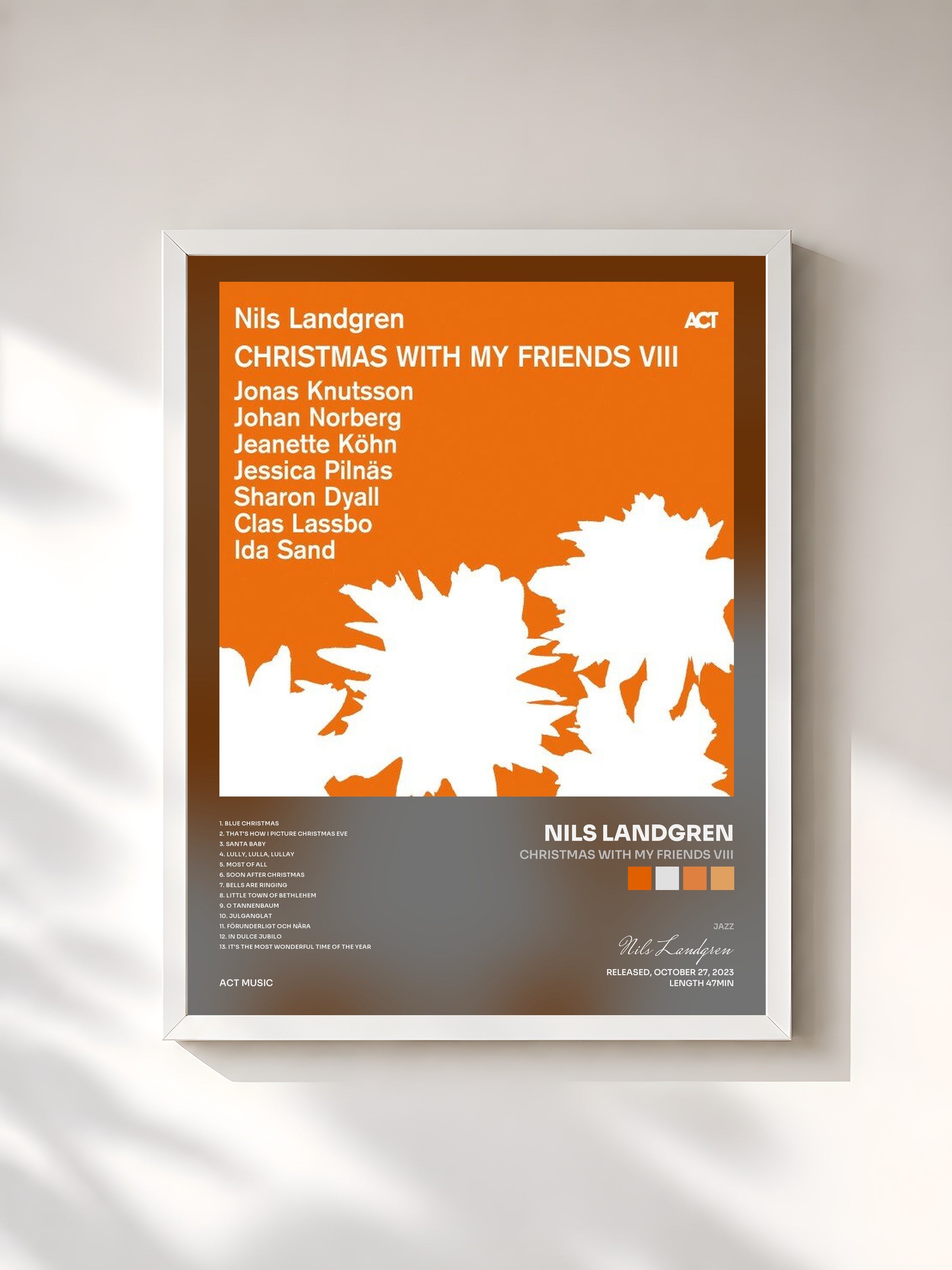 #blanc Tableau de l'album Christmas with My Friends VIII de Nils Landgren, cadre blanc, imprimé et encadré en France