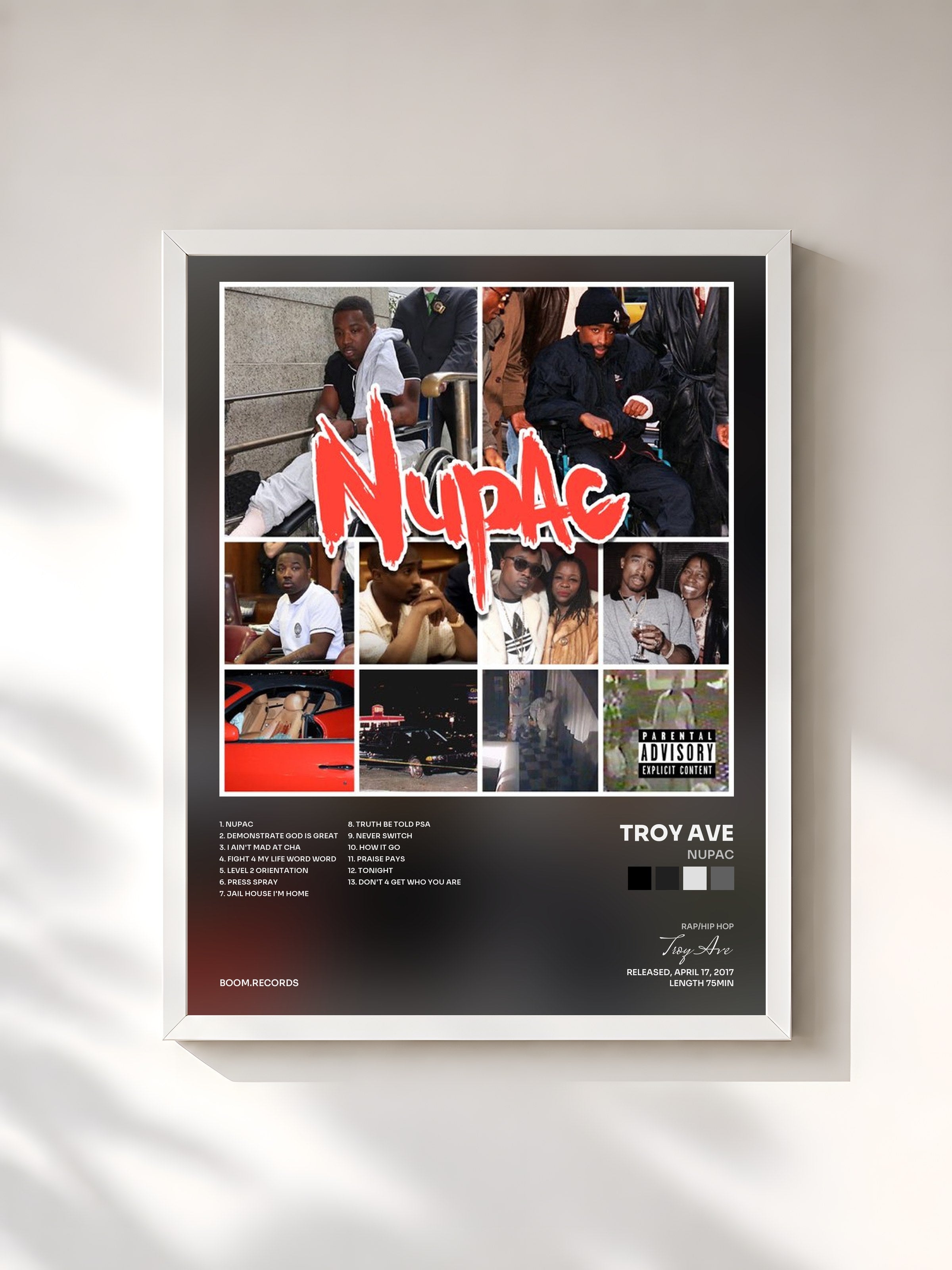 #blanc Tableau de l'album Nupac de Troy Ave, cadre blanc, imprimé et encadré en France