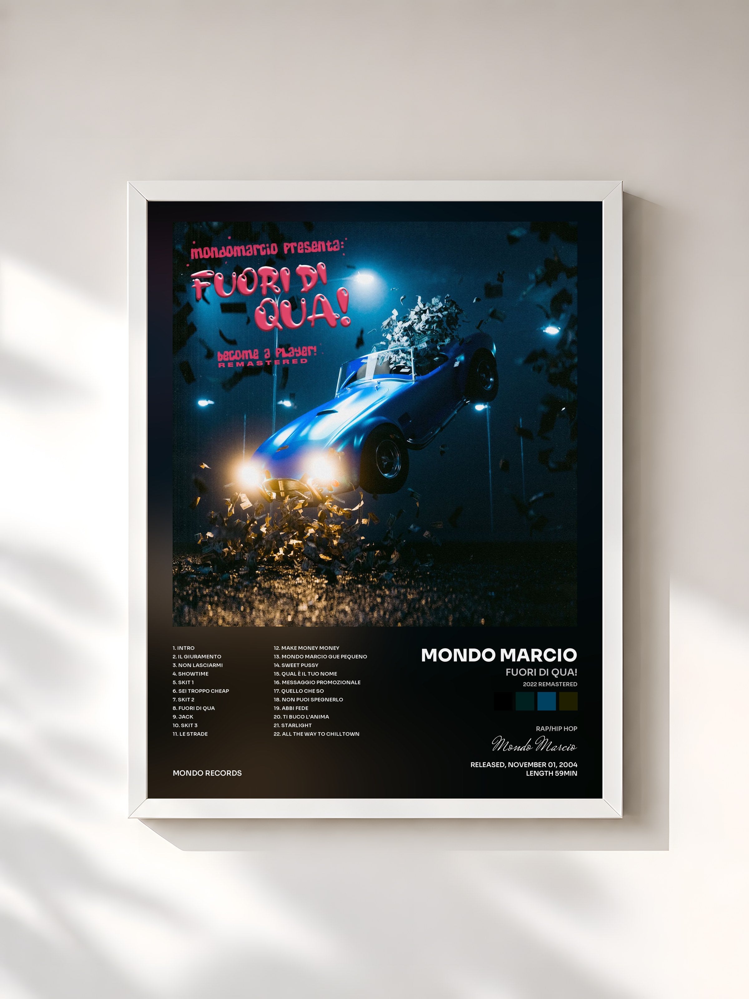 #blanc Tableau de l'album Fuori di qua! (2022 Remastered) de Mondo Marcio, cadre blanc, imprimé et encadré en France