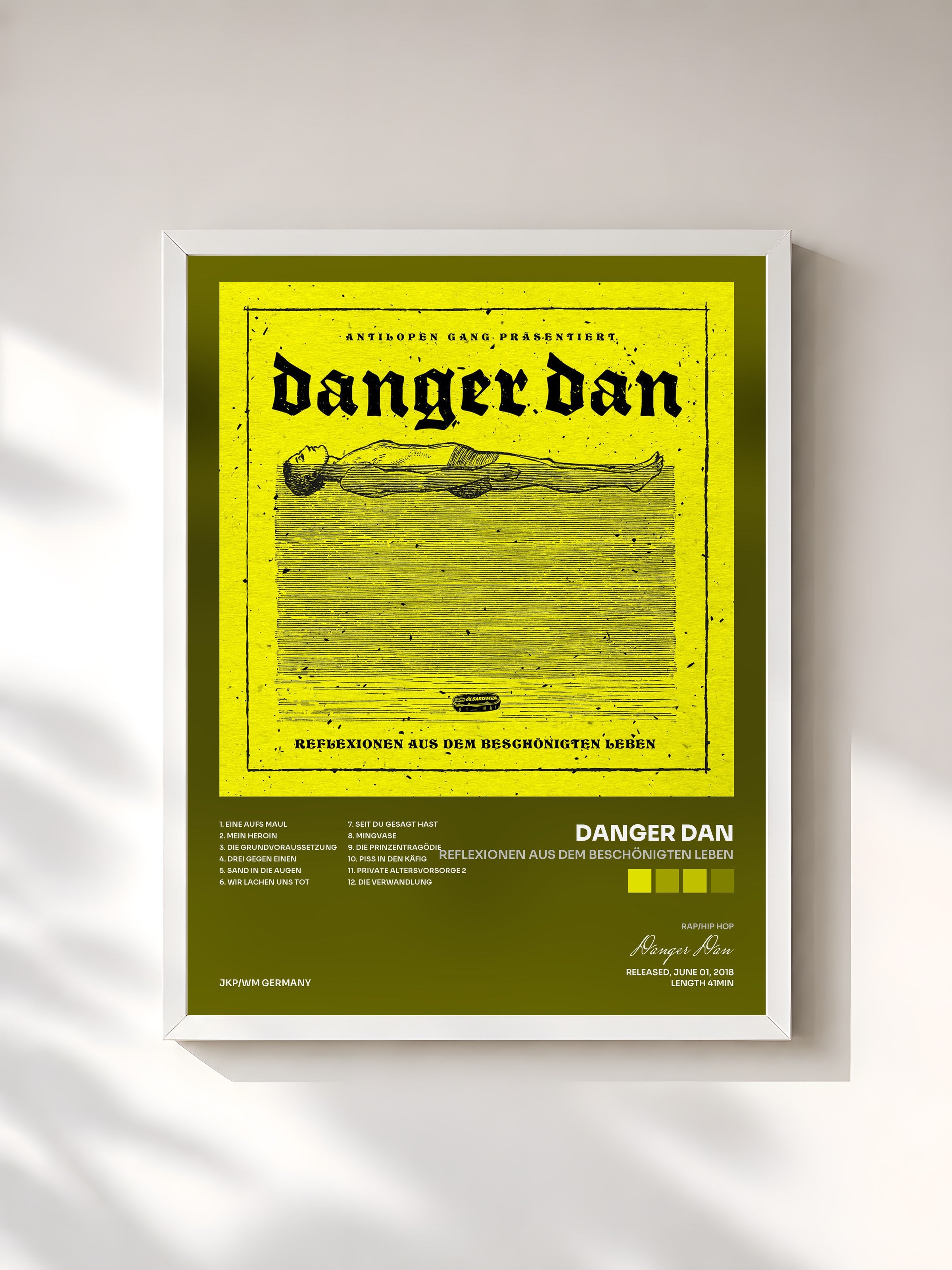 #blanc Tableau de l'album Reflexionen aus dem beschönigten Leben de Danger Dan, cadre blanc, imprimé et encadré en France