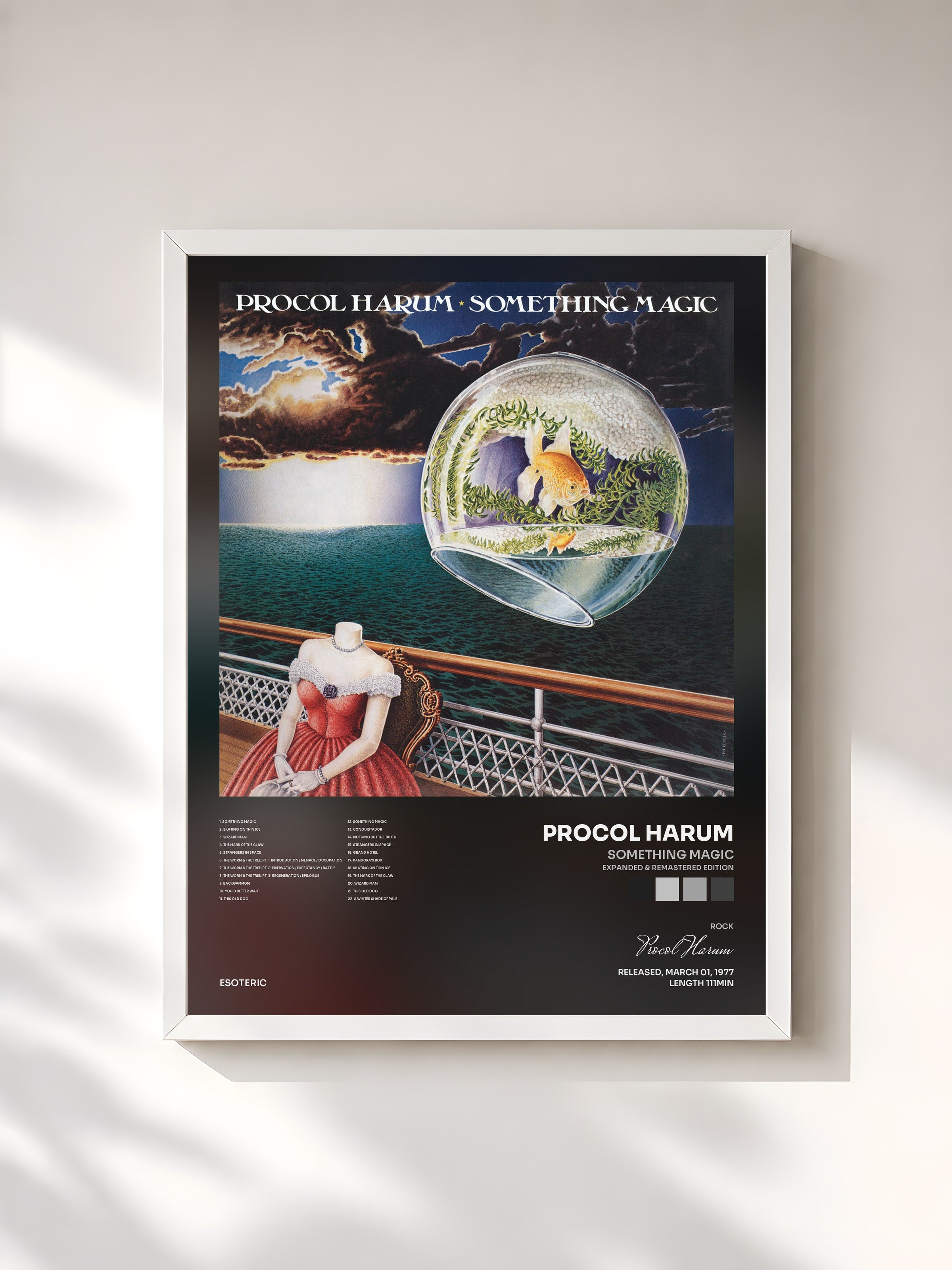 #blanc Tableau de l'album Something Magic (Expanded & Remastered Edition) de Procol Harum, cadre blanc, imprimé et encadré en France