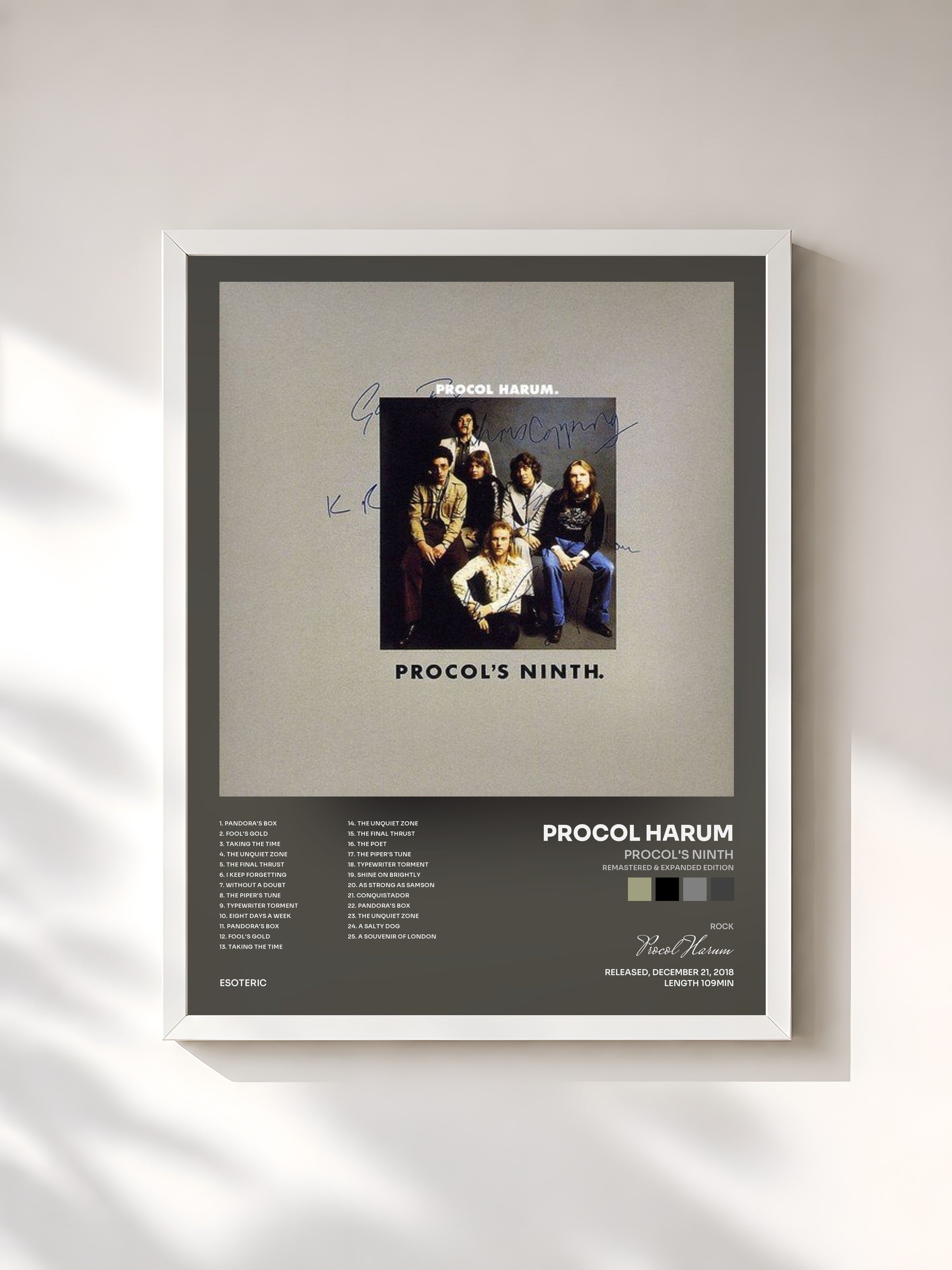 #blanc Tableau de l'album Procol's Ninth (Remastered & Expanded Edition) de Procol Harum, cadre blanc, imprimé et encadré en France