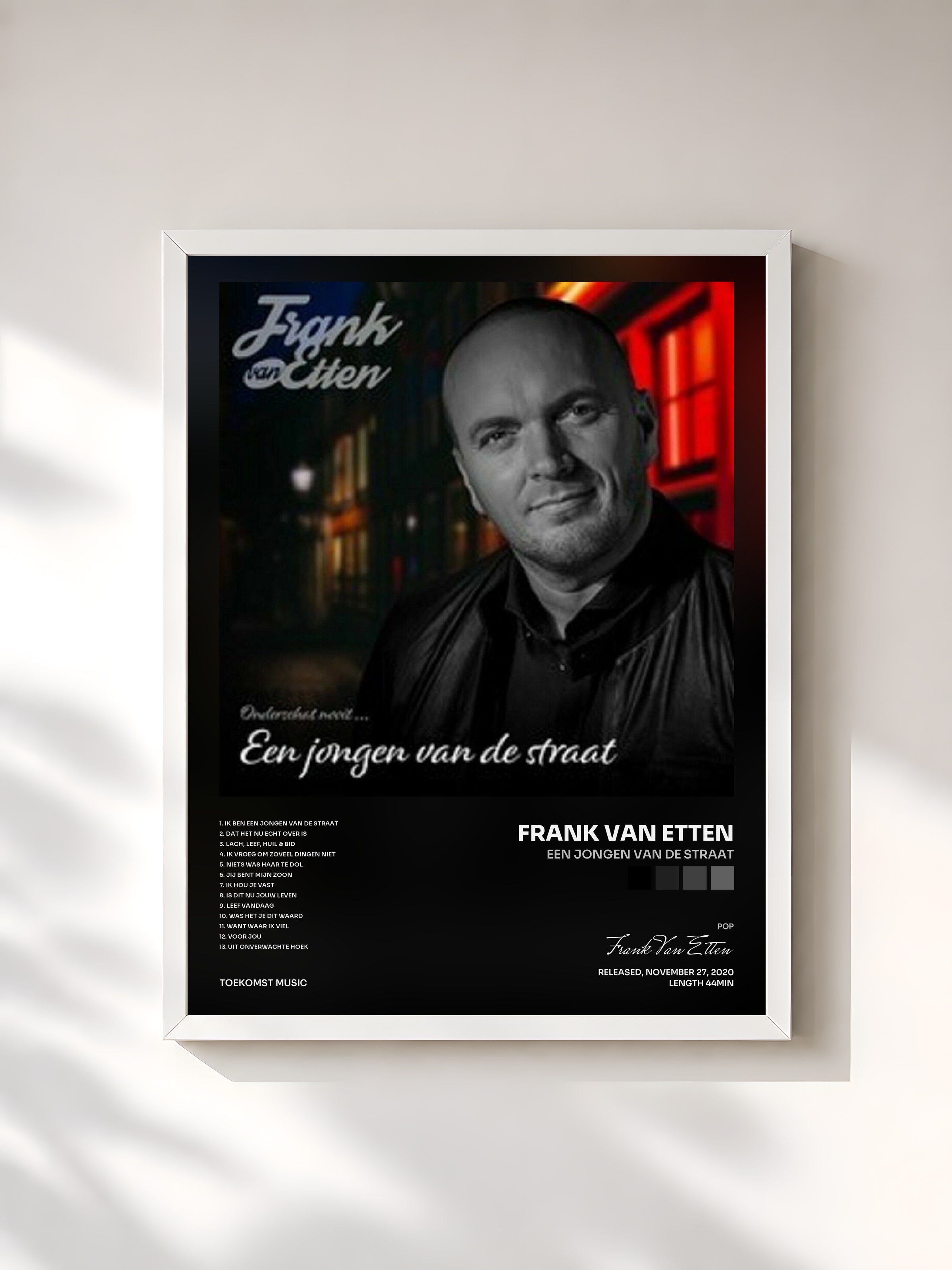#blanc Tableau de l'album Een Jongen Van De Straat de Frank Van Etten, cadre blanc, imprimé et encadré en France