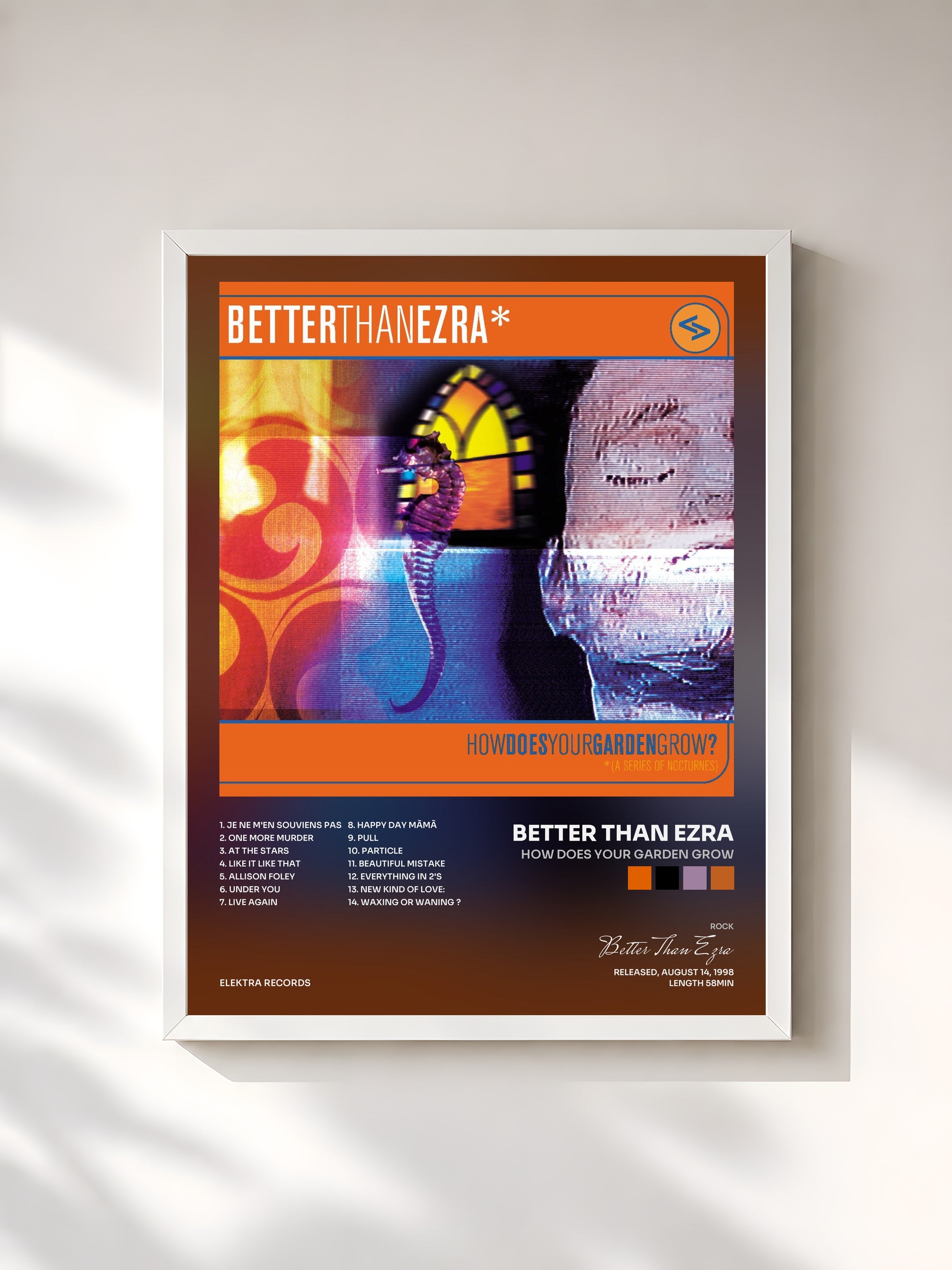#blanc Tableau de l'album How Does Your Garden Grow de Better Than Ezra, cadre blanc, imprimé et encadré en France