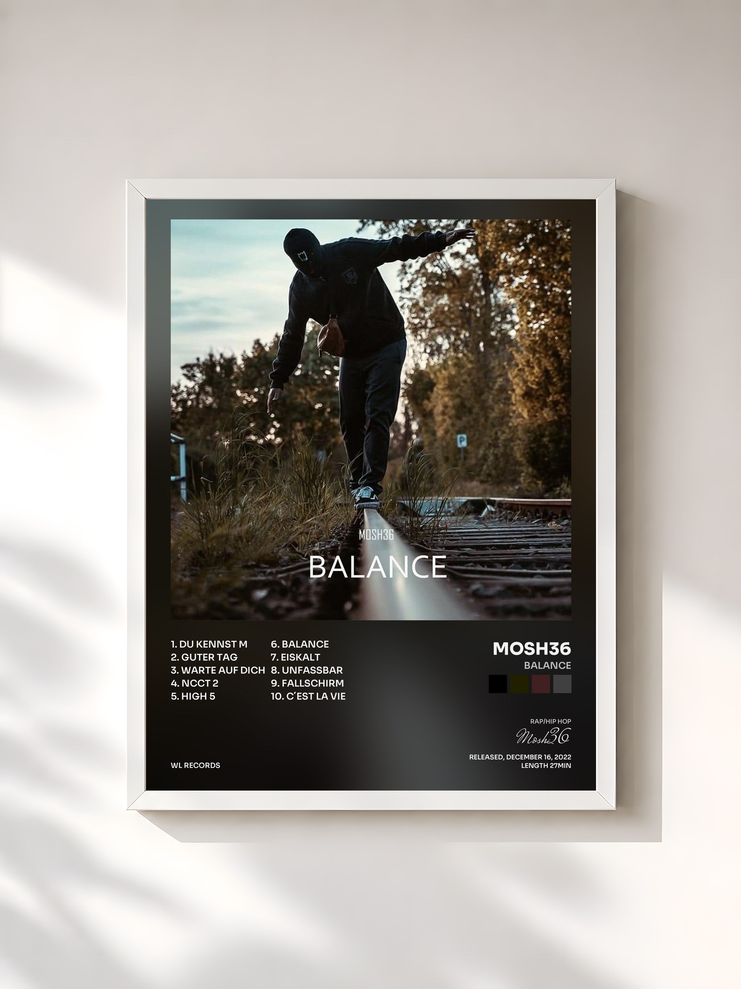 #blanc Tableau de l'album Balance de Mosh36, cadre blanc, imprimé et encadré en France