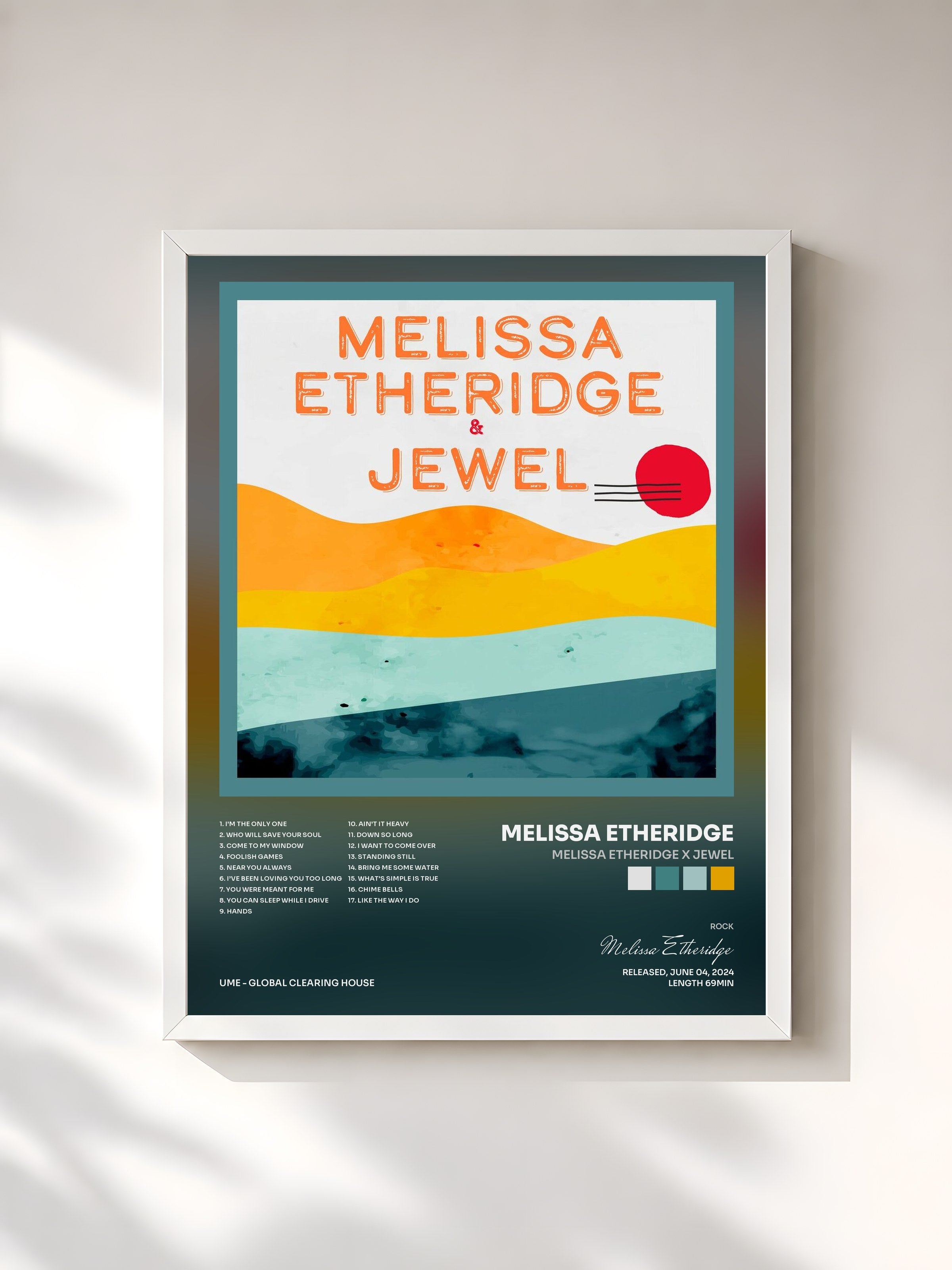 #blanc Tableau de l'album Melissa Etheridge X Jewel de Melissa Etheridge, cadre blanc, imprimé et encadré en France