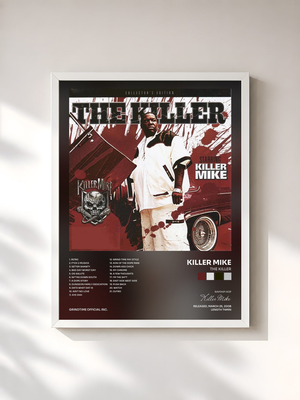 #blanc The Killer di Killer Mike in stampa incorniciata, cornice bianca, stampata e incorniciata in Francia