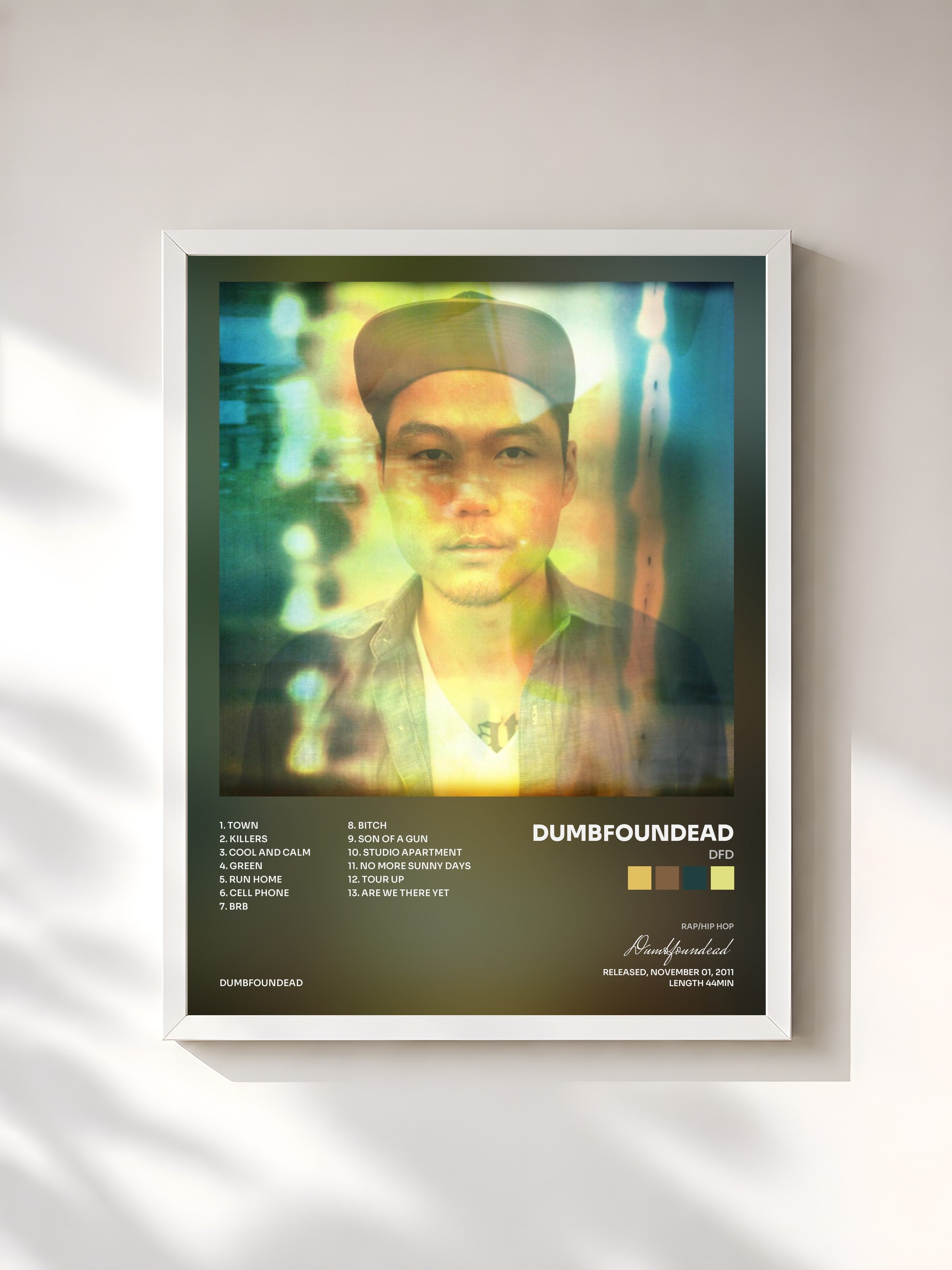 #blanc Tableau de l'album Dfd de Dumbfoundead, cadre blanc, imprimé et encadré en France