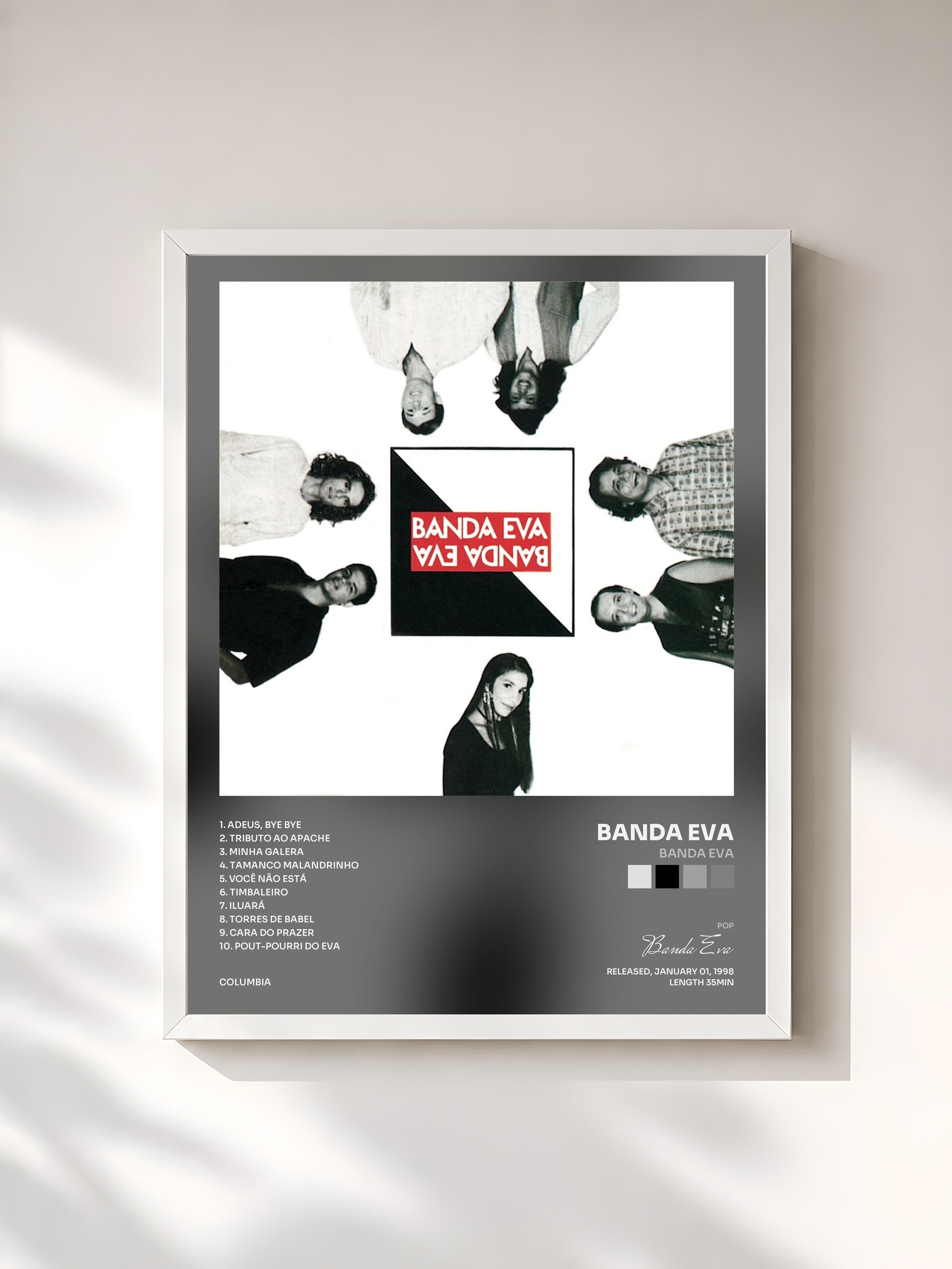 #blanc Tableau de l'album Banda Eva de Banda Eva, cadre blanc, imprimé et encadré en France