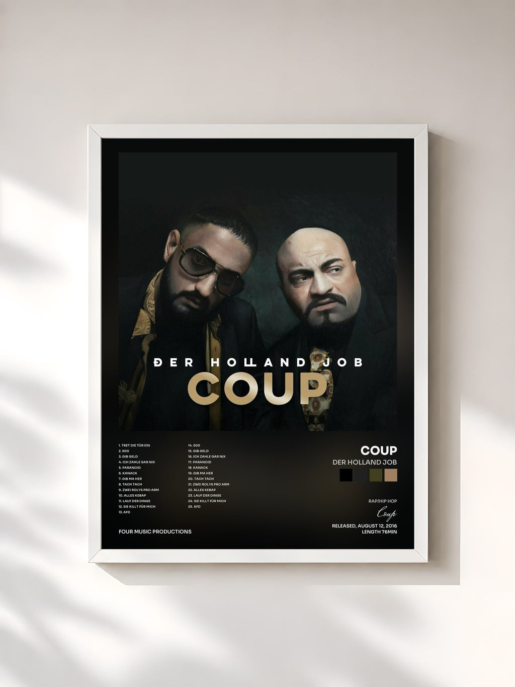 #blanc Der Holland Job by Coup as a framed art print, white frame, printed and framed in France