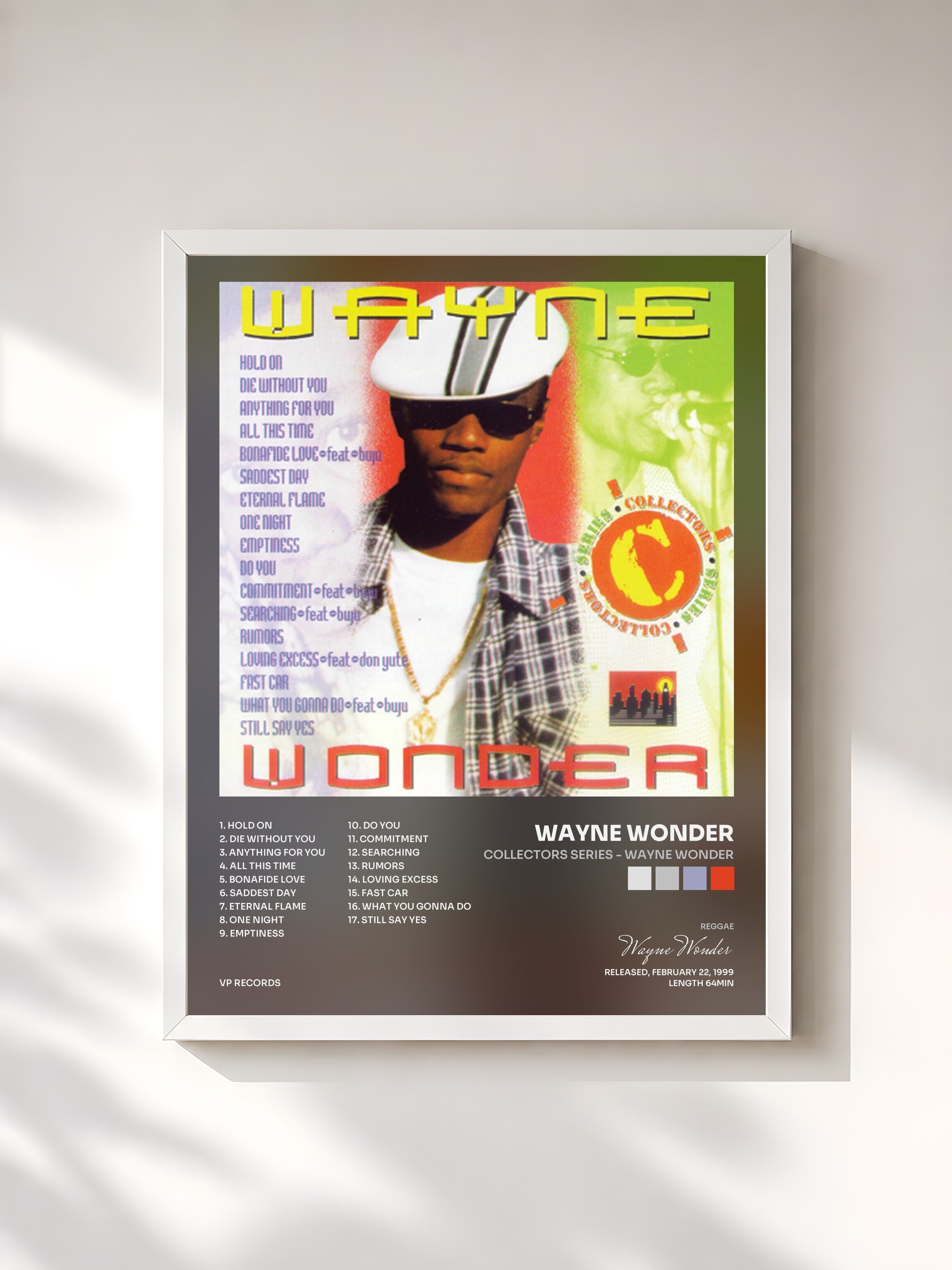 #blanc Tableau de l'album Collectors Series - Wayne Wonder de Wayne Wonder, cadre blanc, imprimé et encadré en France