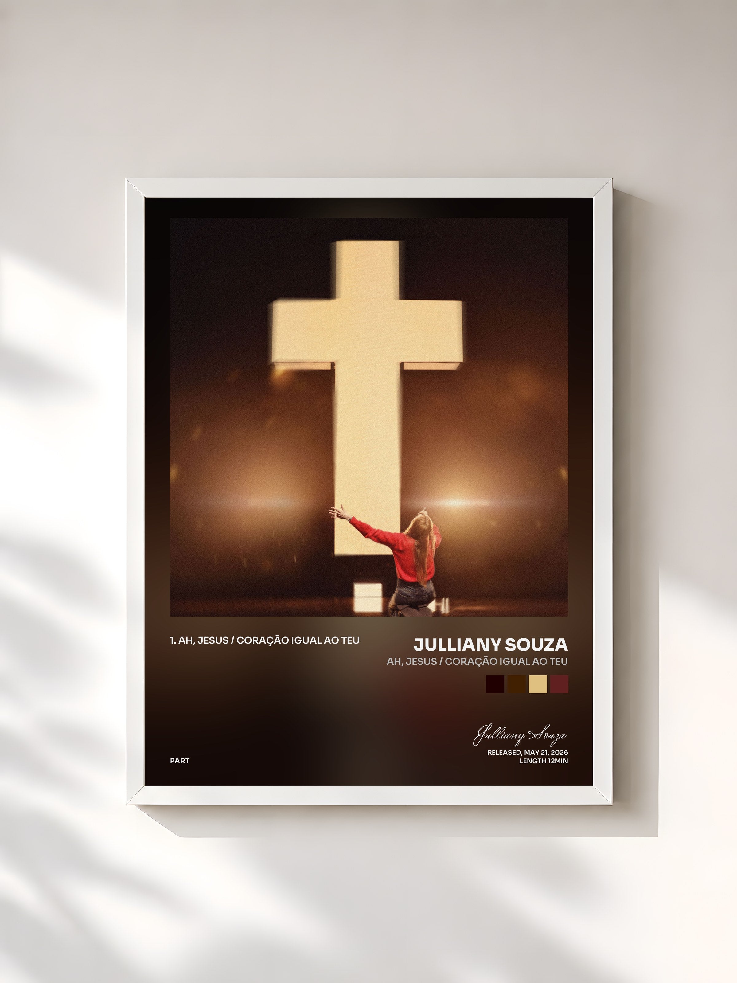 #blanc Tableau de l'album AH, JESUS / CORAÇÃO IGUAL AO TEU de Julliany Souza, cadre blanc, imprimé et encadré en France