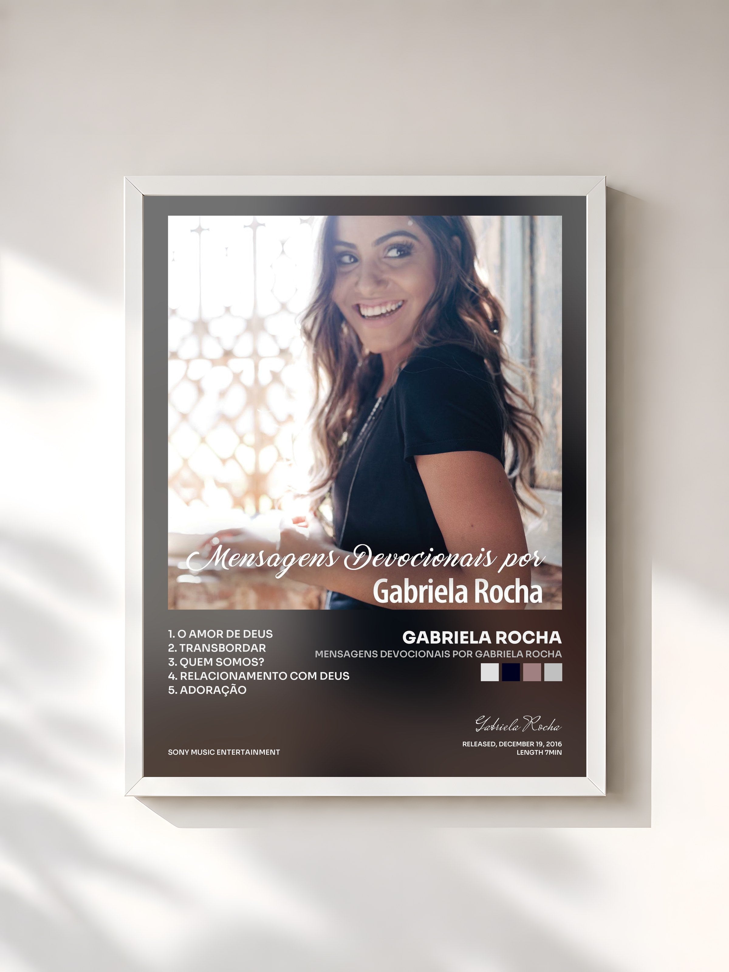 #blanc Tableau de l'album Mensagens Devocionais por Gabriela Rocha de Gabriela Rocha, cadre blanc, imprimé et encadré en France