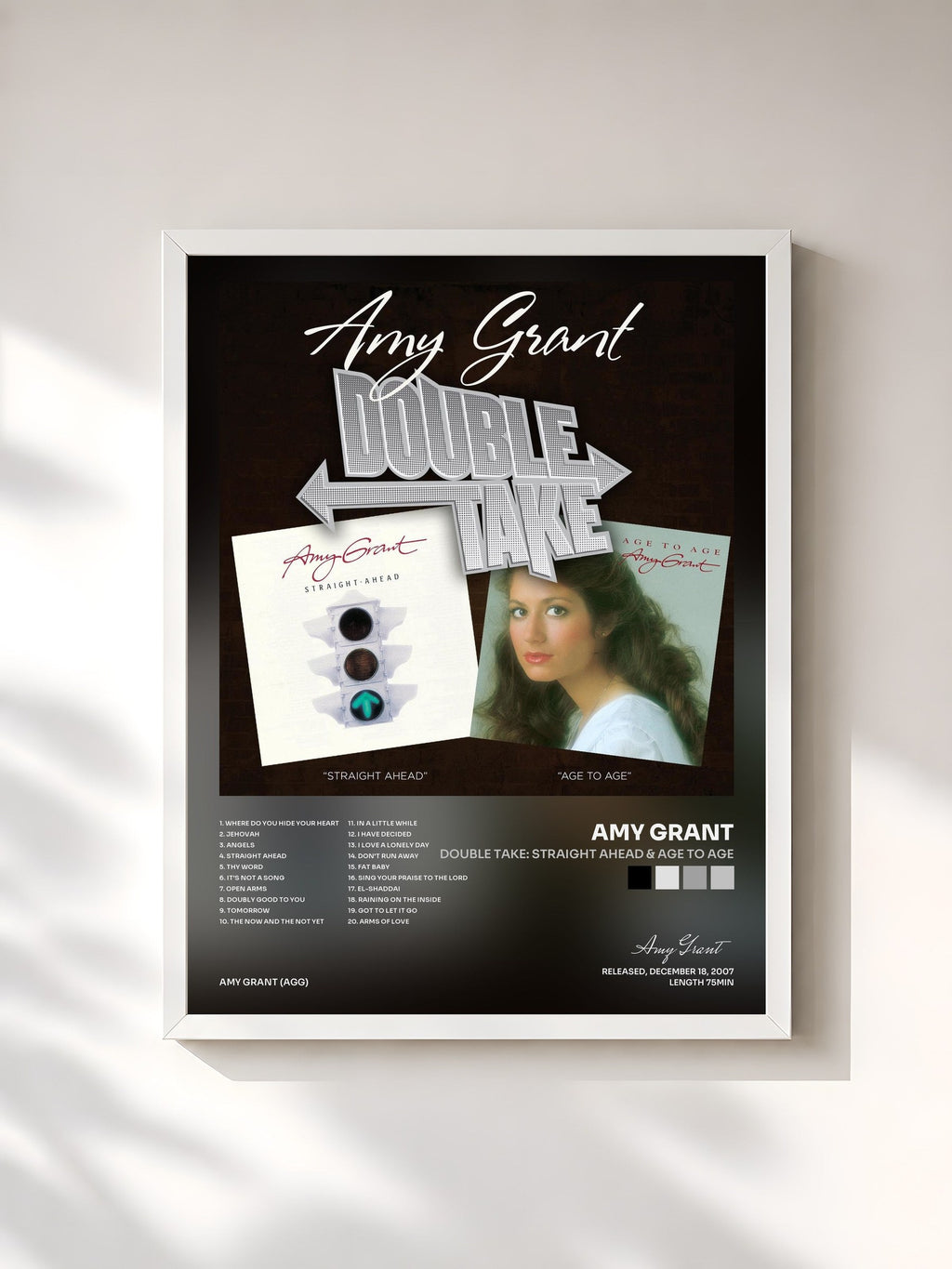 #blanc Double Take: Straight Ahead & Age To Age di Amy Grant in stampa incorniciata, cornice bianca, stampata e incorniciata in Francia