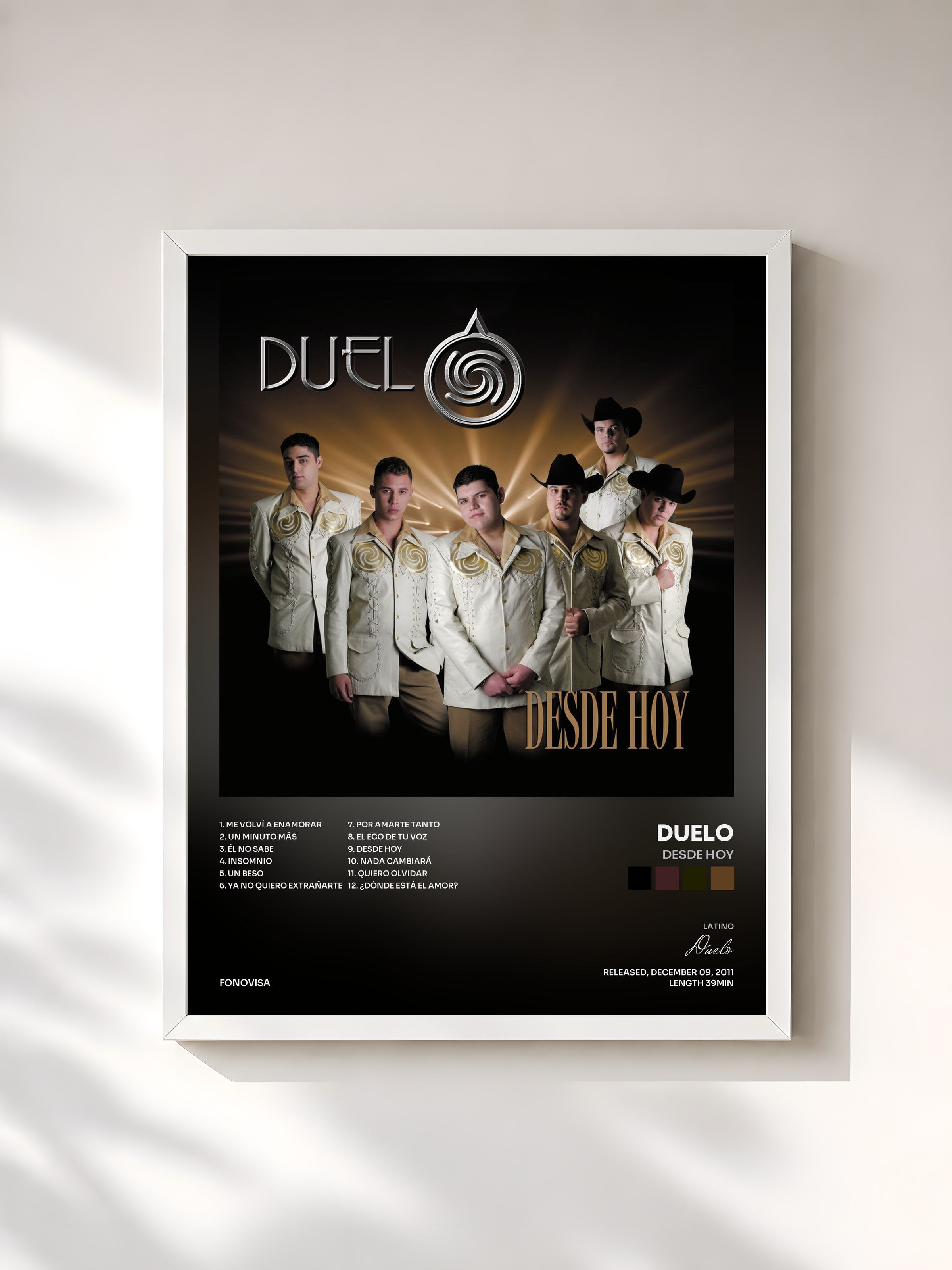 #blanc Tableau de l'album Desde Hoy de Duelo, cadre blanc, imprimé et encadré en France
