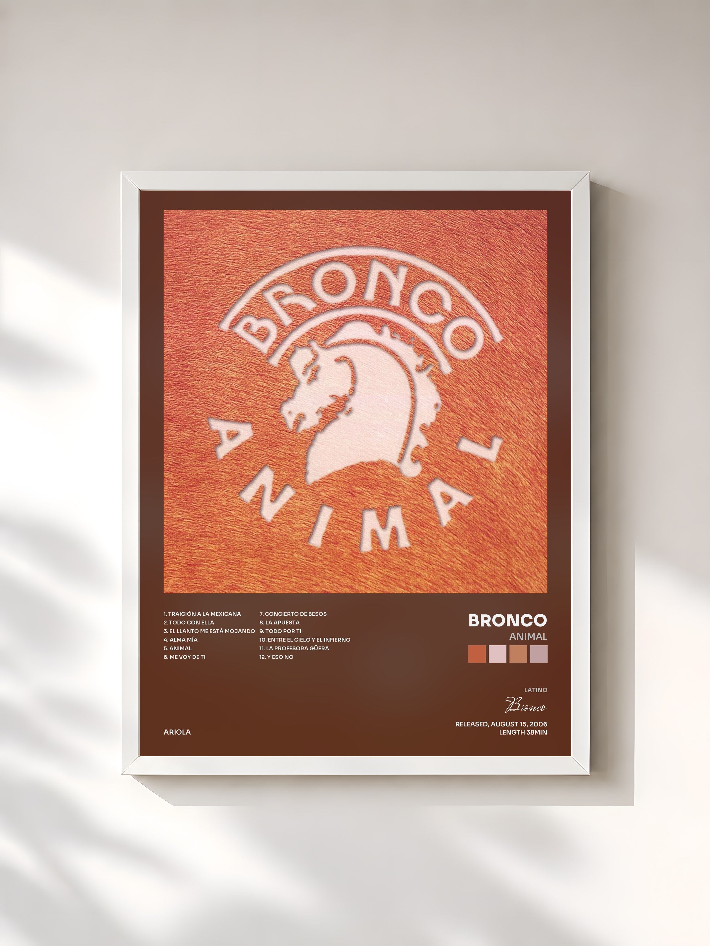 #blanc Tableau de l'album Animal de Bronco, cadre blanc, imprimé et encadré en France