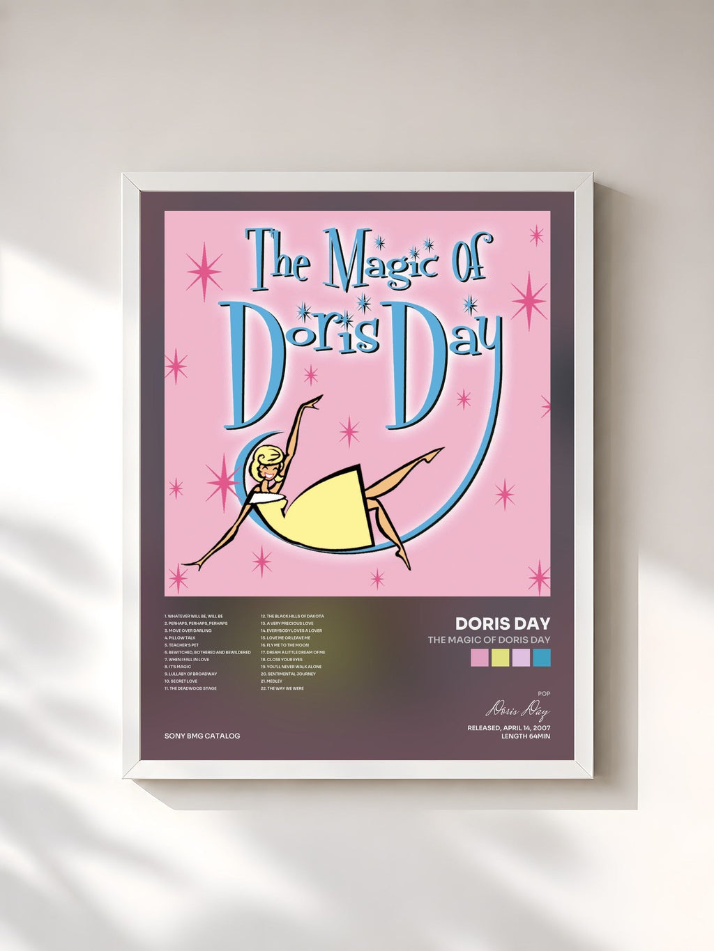 #blanc The Magic Of Doris Day de Doris Day en lámina enmarcada, marco blanco, impresa y enmarcada en Francia