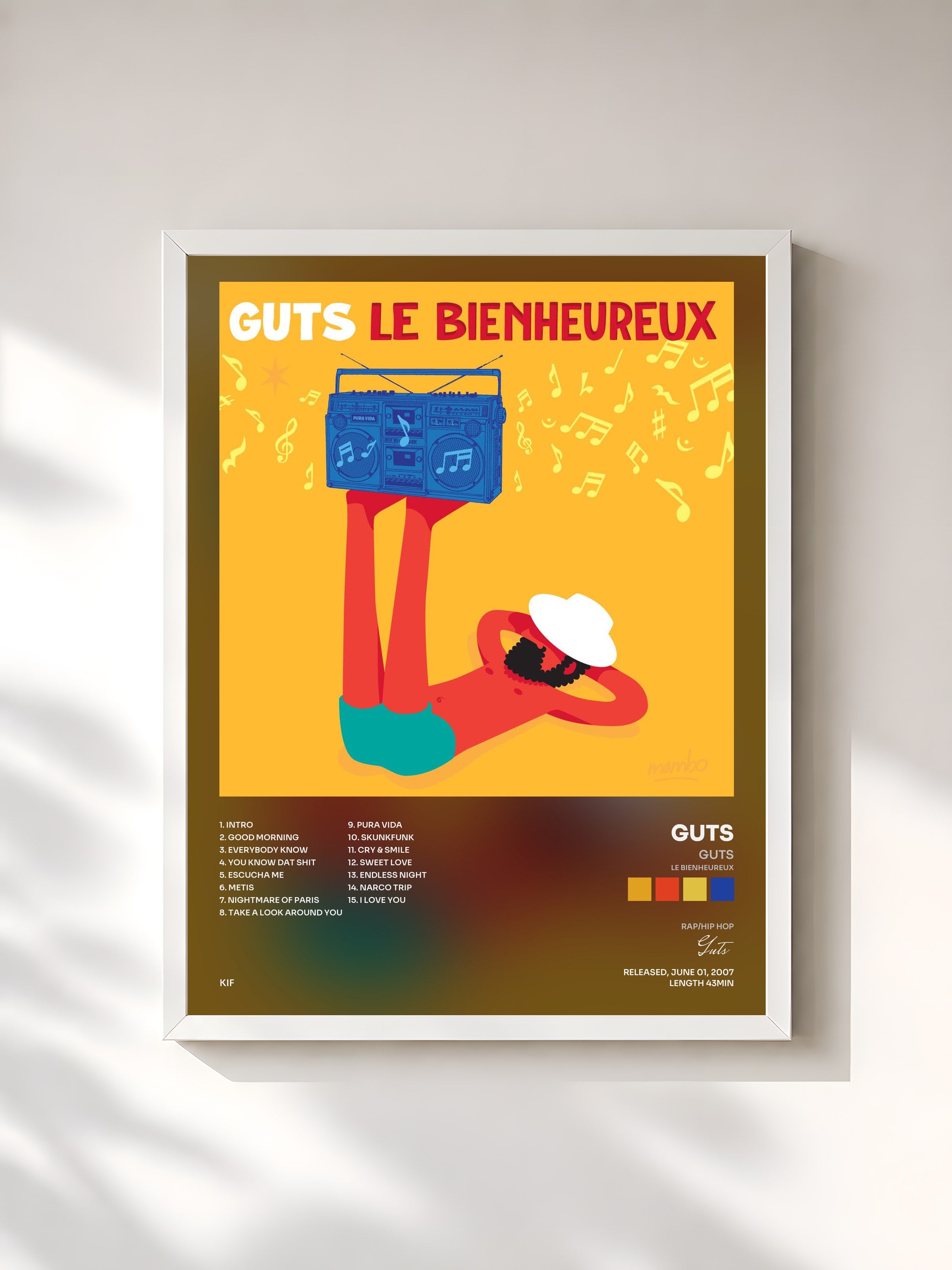 #blanc Tableau de l'album Guts (Le Bienheureux) de Guts, cadre blanc, imprimé et encadré en France