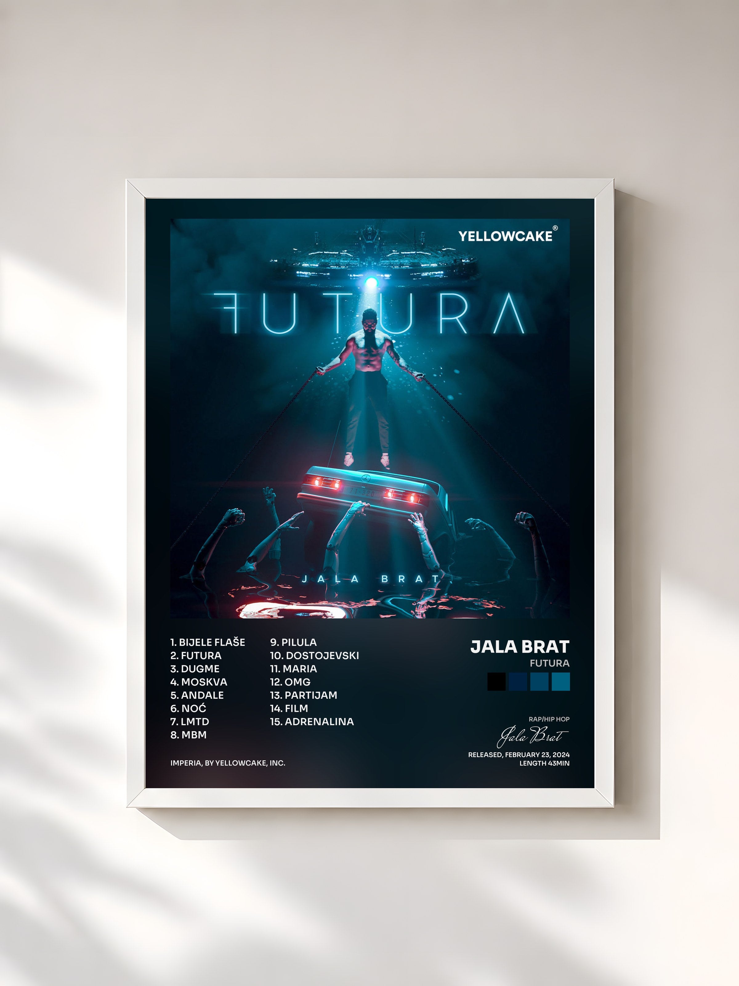 #blanc Tableau de l'album Futura de Jala Brat, cadre blanc, imprimé et encadré en France