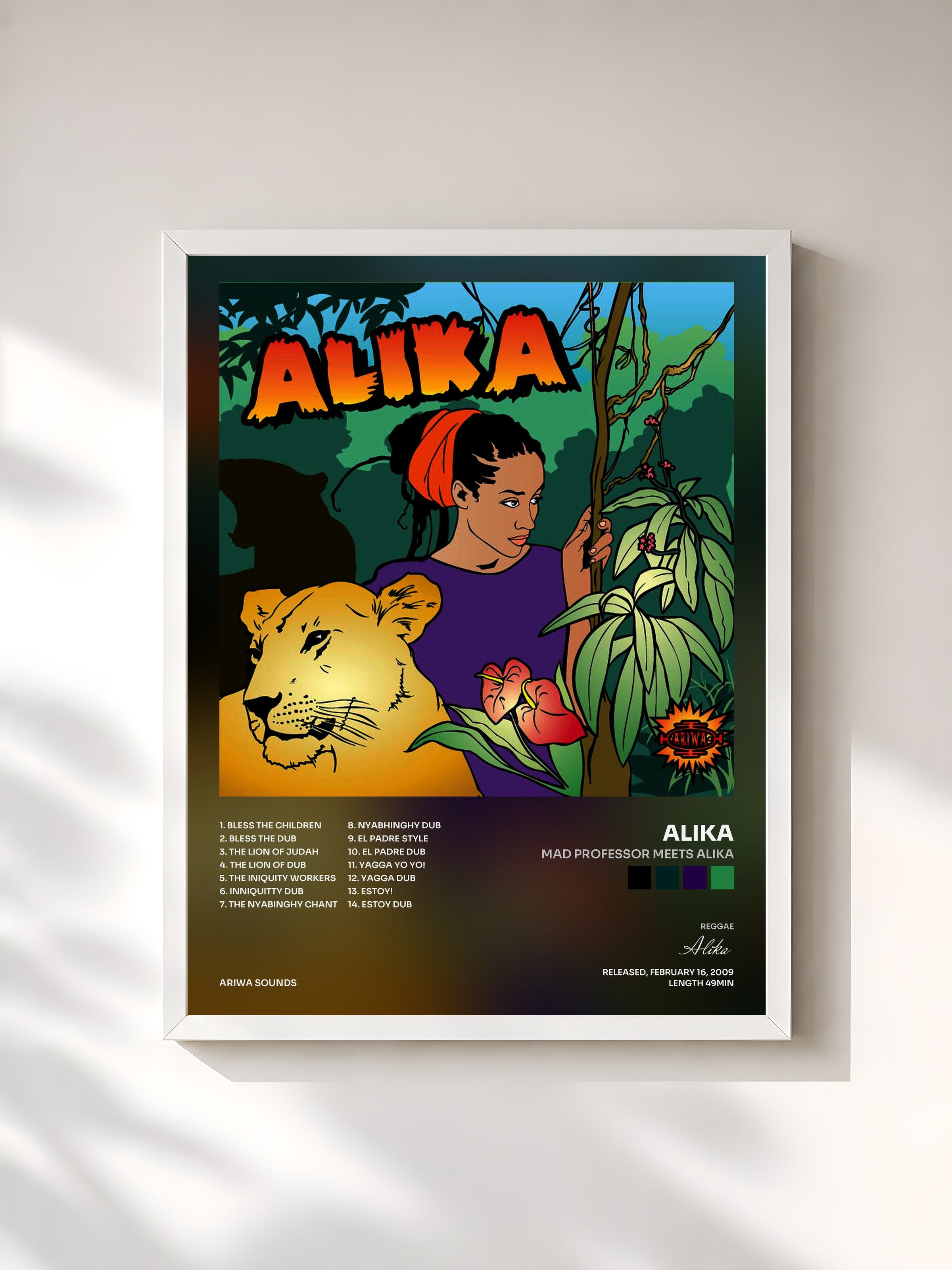#blanc Tableau de l'album Mad Professor Meets Alika de Alika, cadre blanc, imprimé et encadré en France