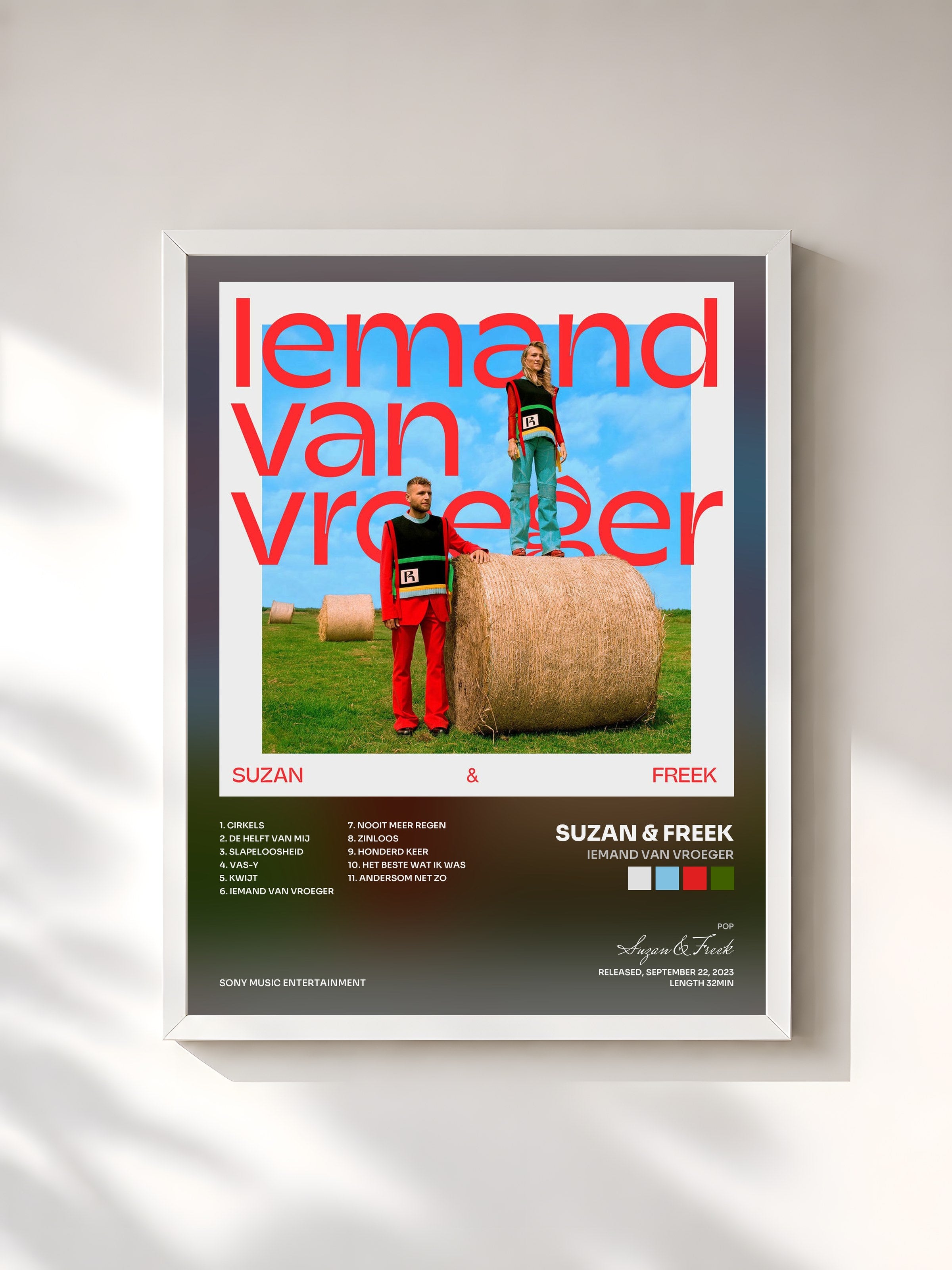 #blanc Tableau de l'album Iemand Van Vroeger de Suzan & Freek, cadre blanc, imprimé et encadré en France