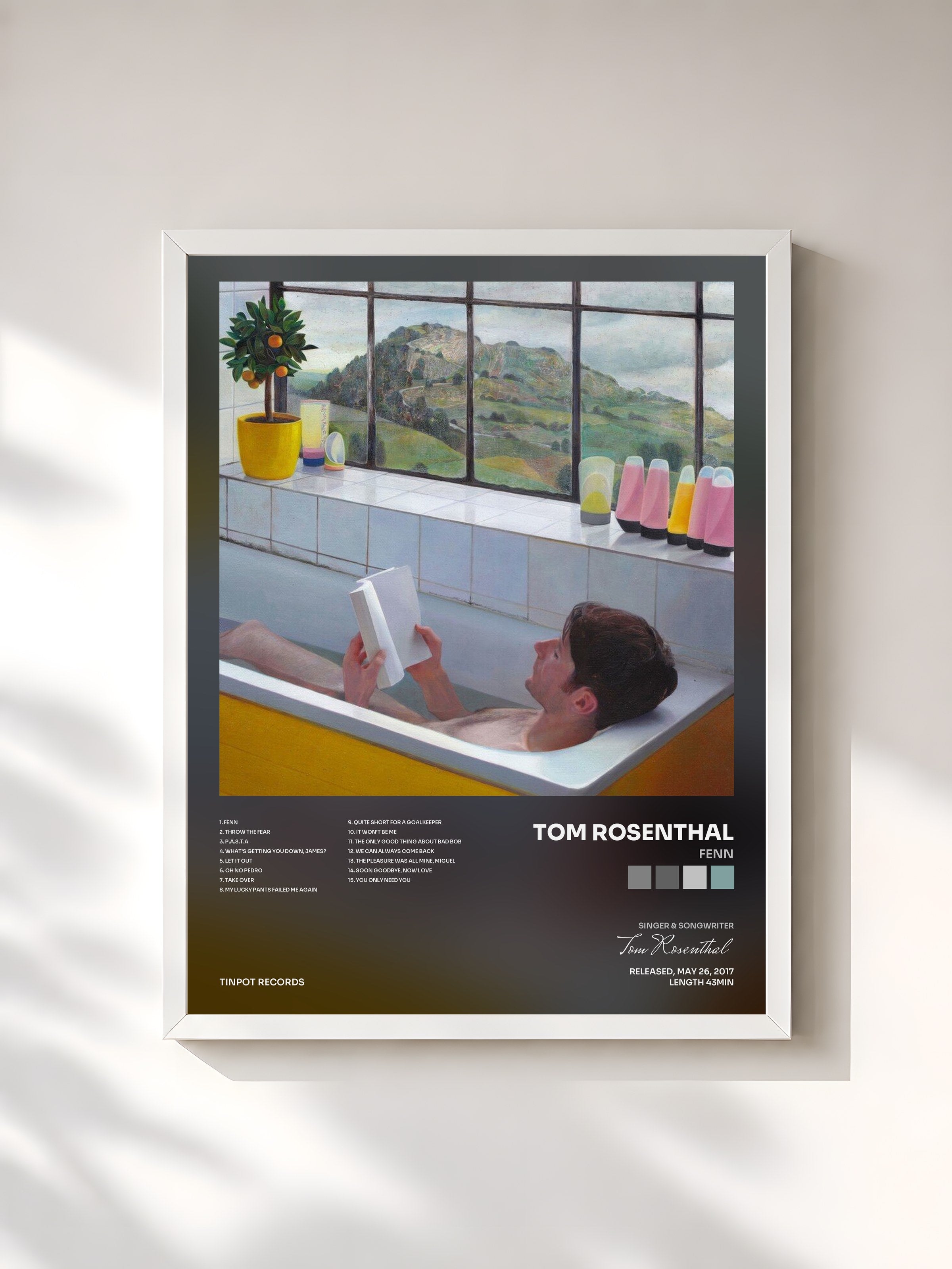 #blanc Tableau de l'album Fenn de Tom Rosenthal, cadre blanc, imprimé et encadré en France