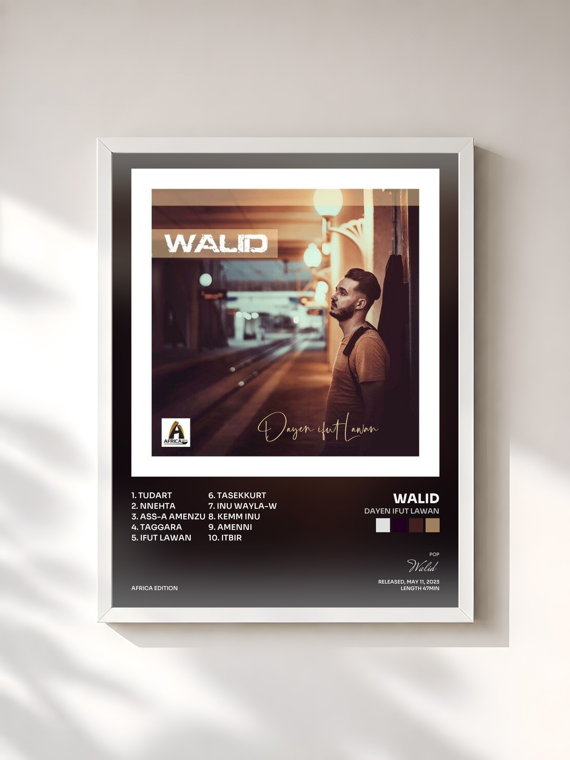 #blanc Tableau de l'album Dayen Ifut Lawan de Walid, cadre blanc, imprimé et encadré en France
