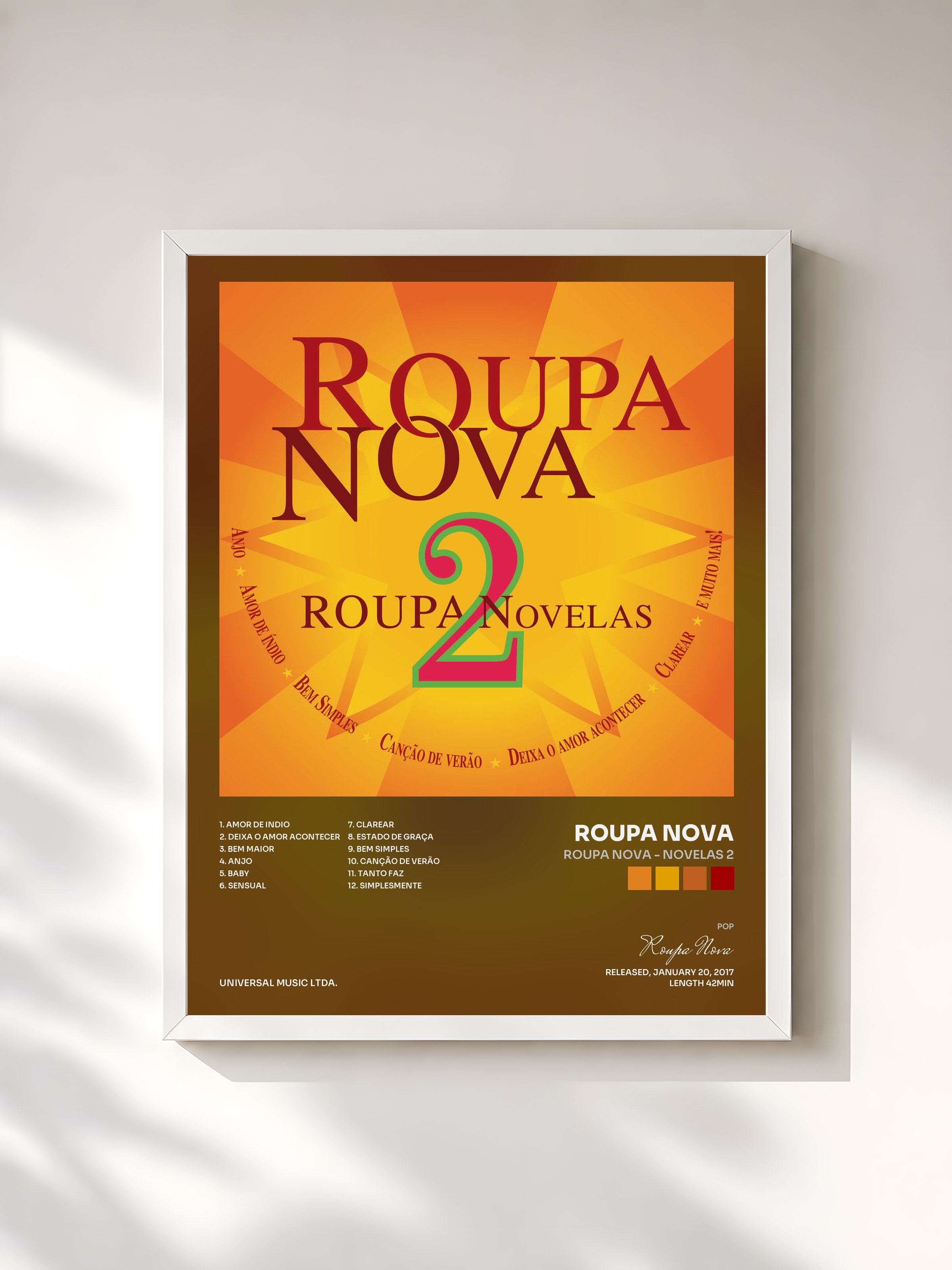 #blanc Tableau de l'album Roupa Nova - Novelas 2 de Roupa Nova, cadre blanc, imprimé et encadré en France