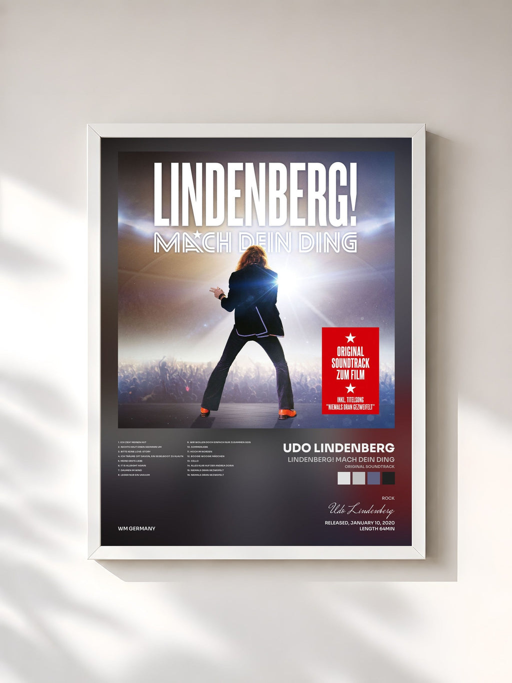 #blanc Tableau de l'album Lindenberg! Mach Dein Ding (Original Soundtrack) de Udo Lindenberg, cadre blanc, imprimé et encadré en France