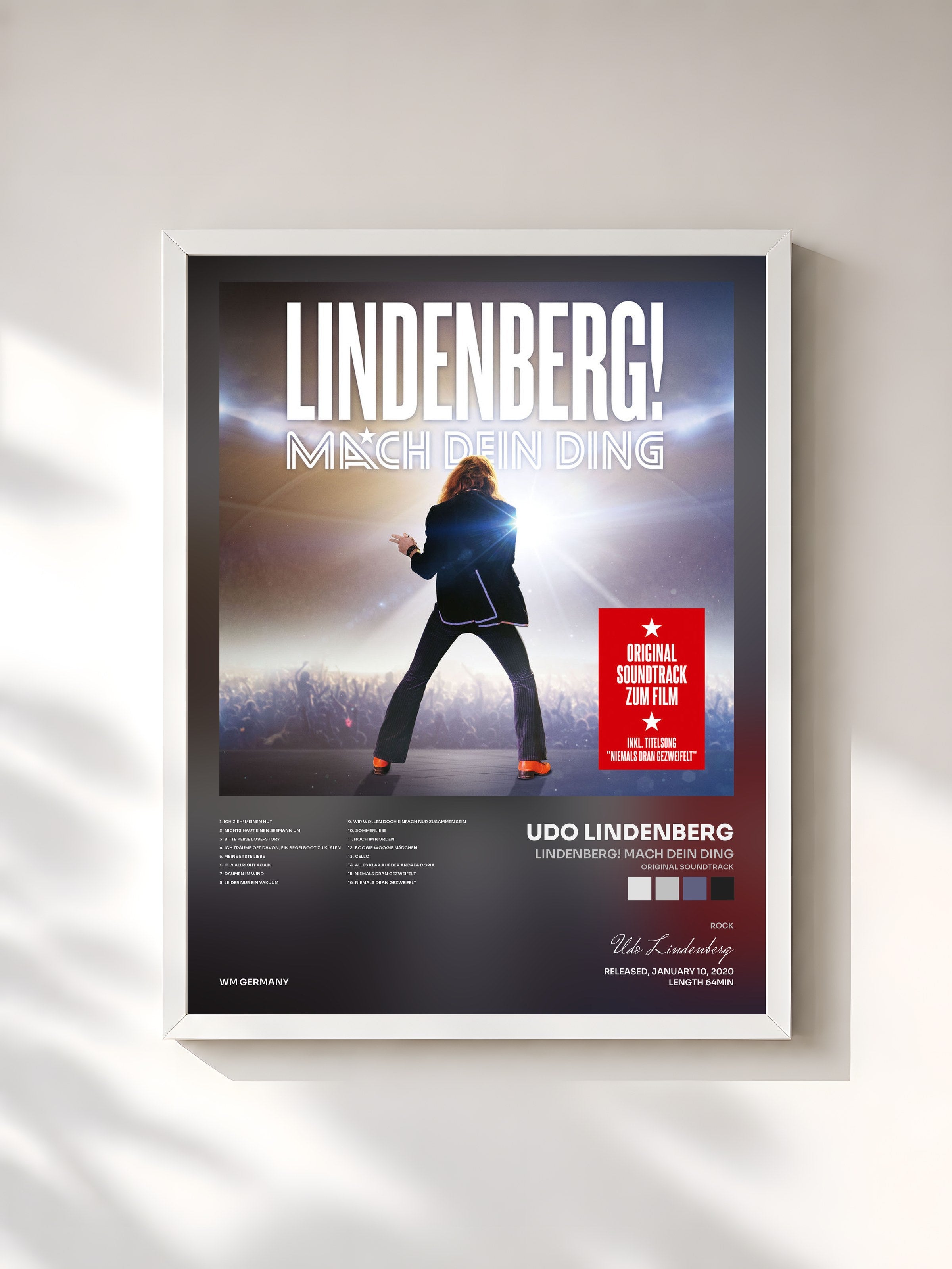 #blanc Tableau de l'album Lindenberg! Mach Dein Ding (Original Soundtrack) de Udo Lindenberg, cadre blanc, imprimé et encadré en France