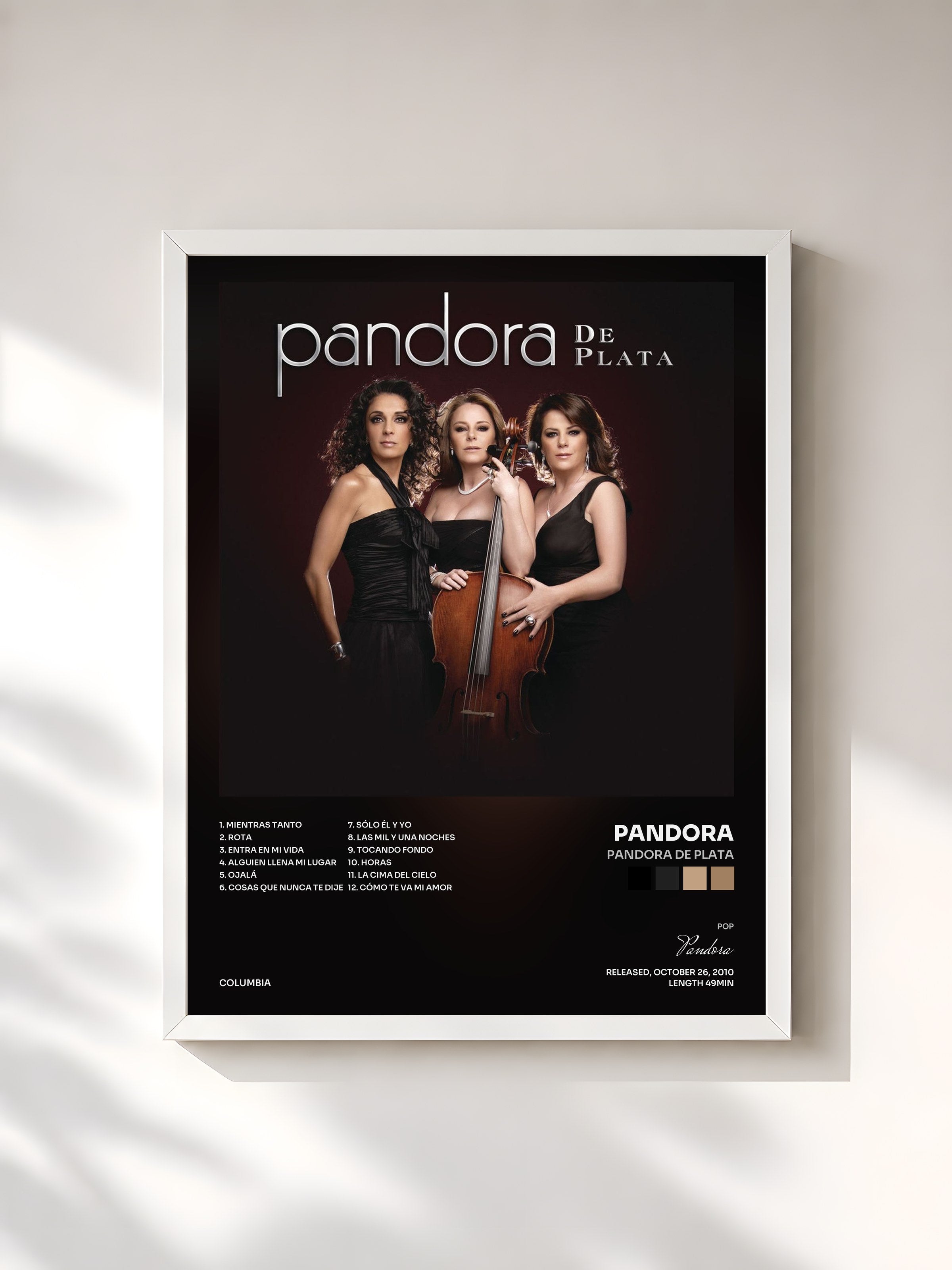 #blanc Tableau de l'album Pandora de Plata de Pandora, cadre blanc, imprimé et encadré en France