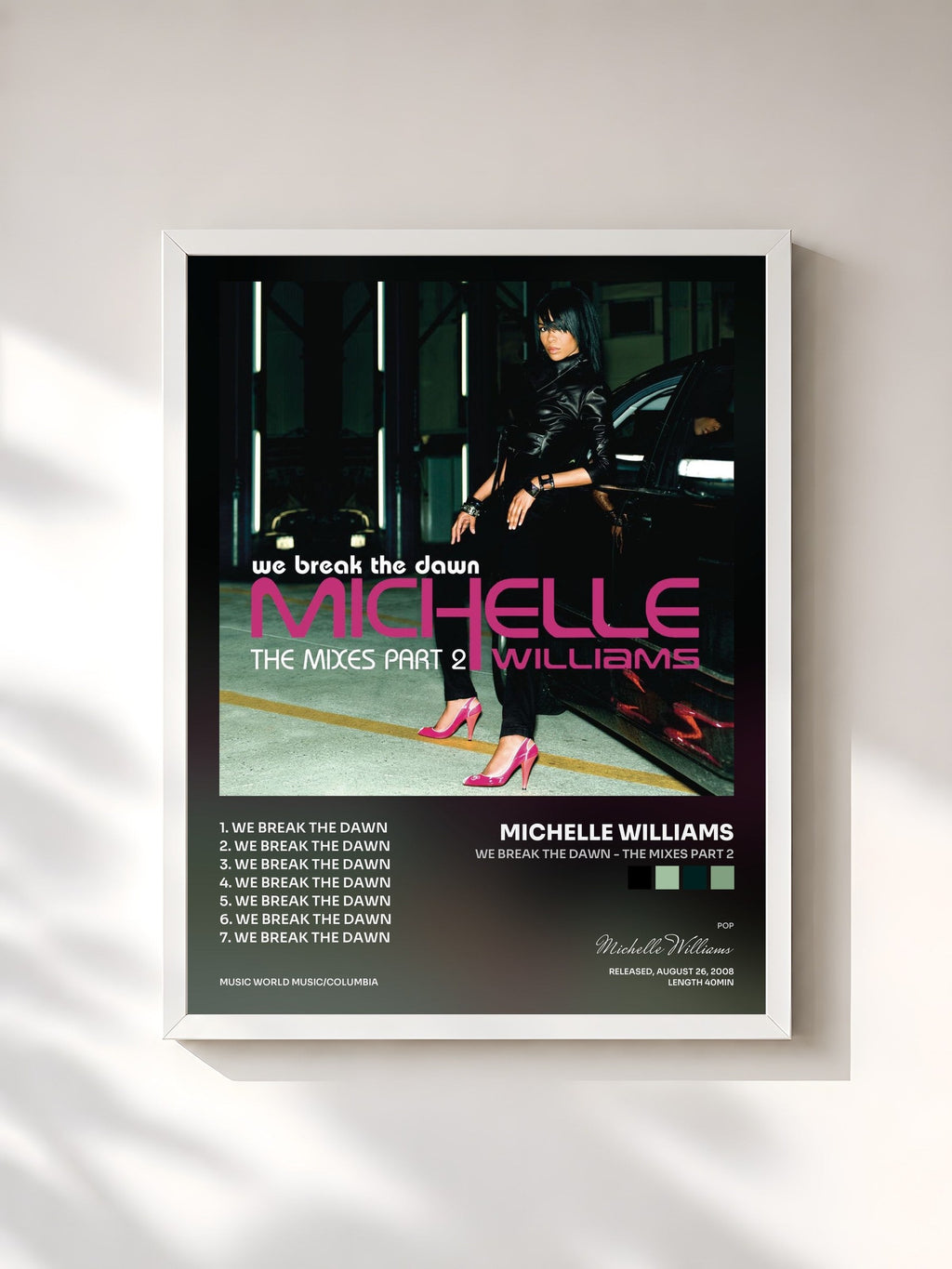 #blanc We Break The Dawn - The Mixes Part 2 von Michelle Williams als gerahmter Kunstdruck, weißer Rahmen, gedruckt und gerahmt in Frankreich
